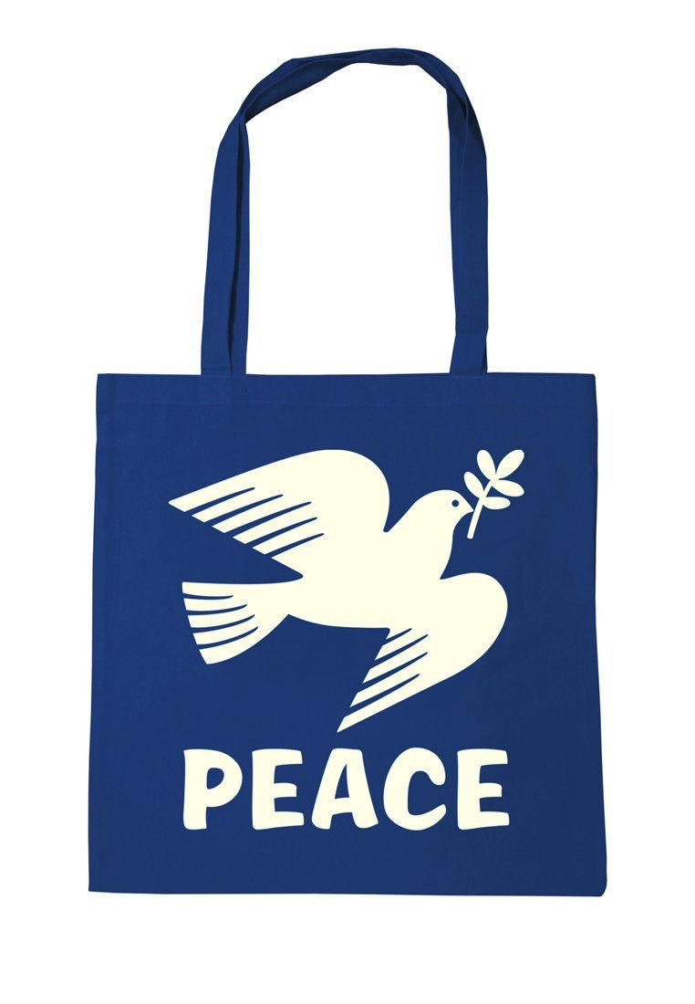 LOGOSHIRT Schultertasche Peace - mit Peace-Motiv Friedenstaube