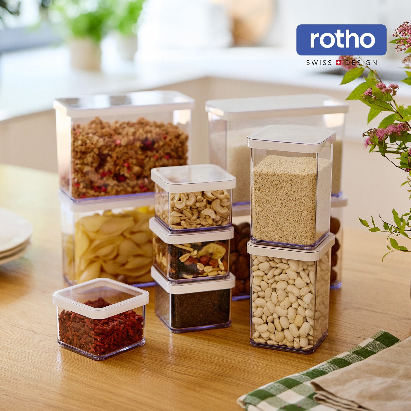 ROTHO Vorratsdose LOFT 24-tlg. luftdichte Lebensmittel-Aufbewahrung für Küchenschubladen, Kunststoff, (Aufbewahrungsboxen-Set, 24-teilig, verschiedene Größen, i – Bild 5 von 5