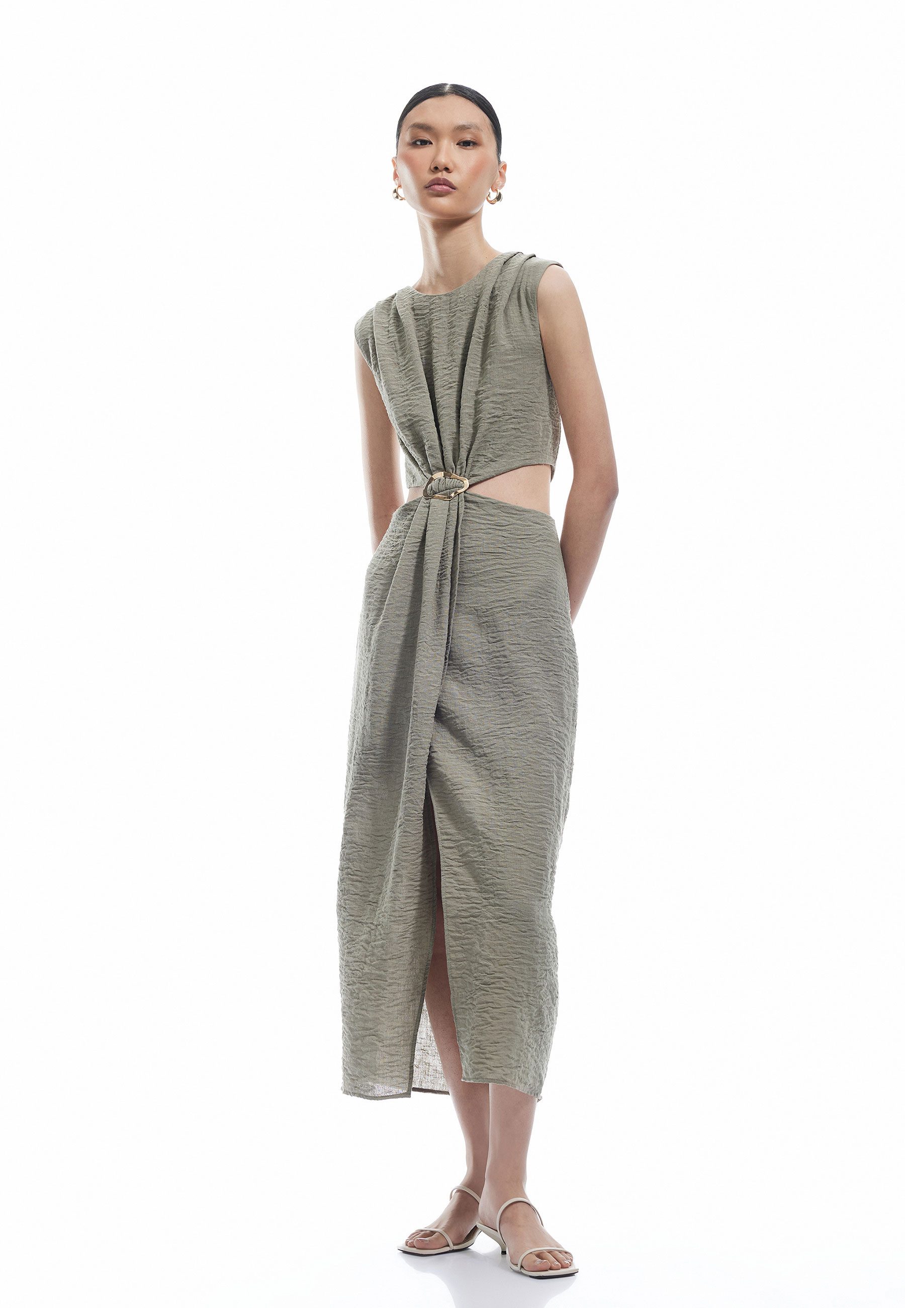 Koton Midikleid Midi Länge Rundhalsausschnitt Midikleid günstig online kaufen