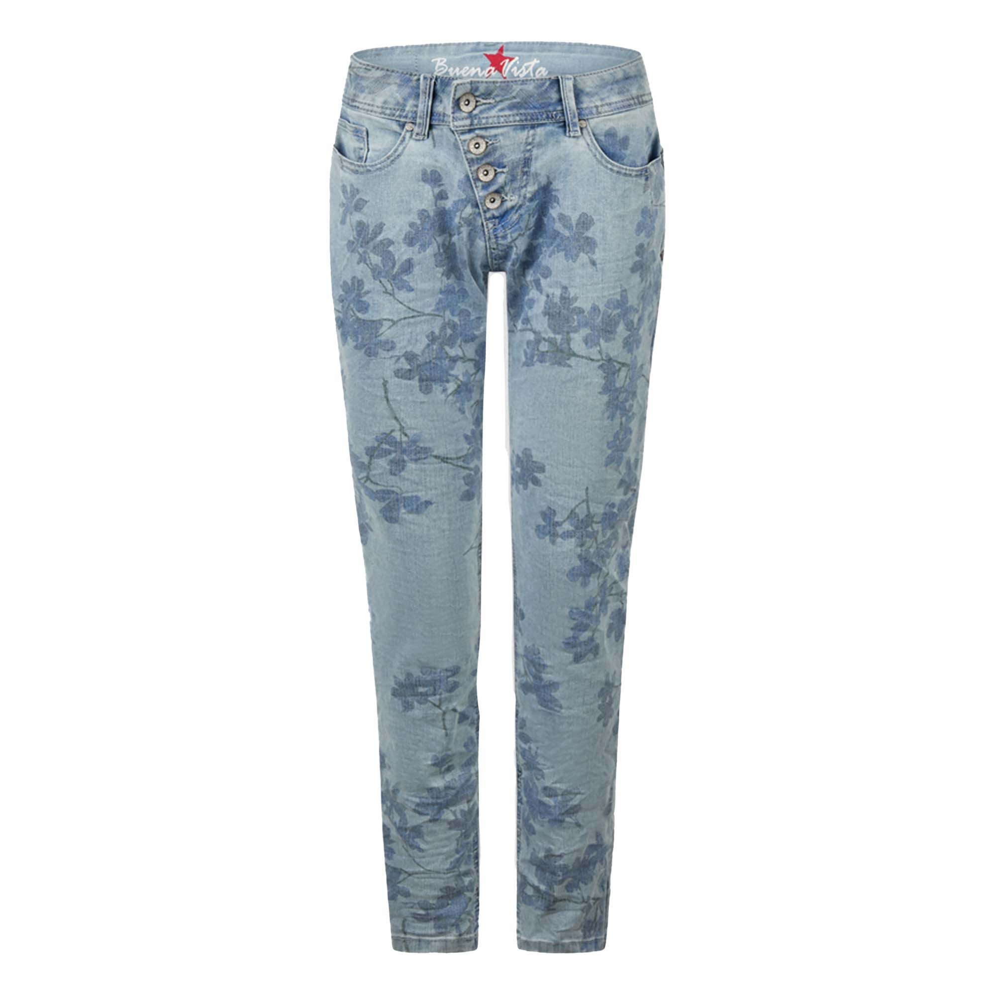 Buena Vista 7/8-Jeans Malibu cropped stretch denim - flower denim
