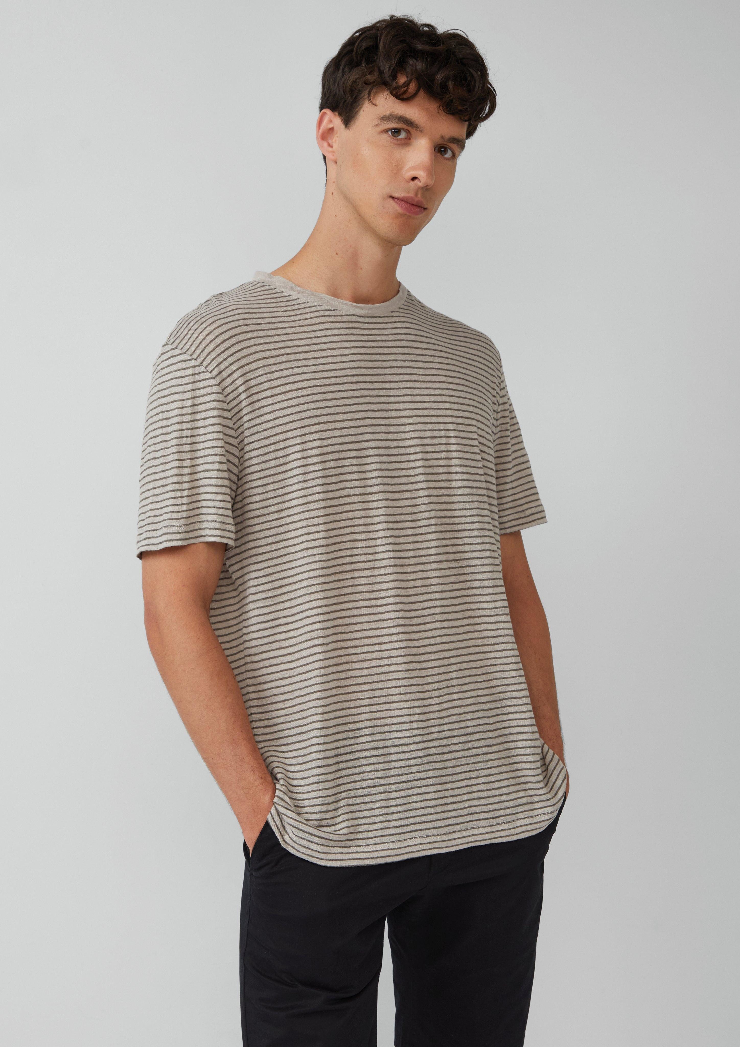 s.Oliver BLACK LABEL Kurzarmshirt Gestreiftes Flammgarn-Shirt günstig online kaufen