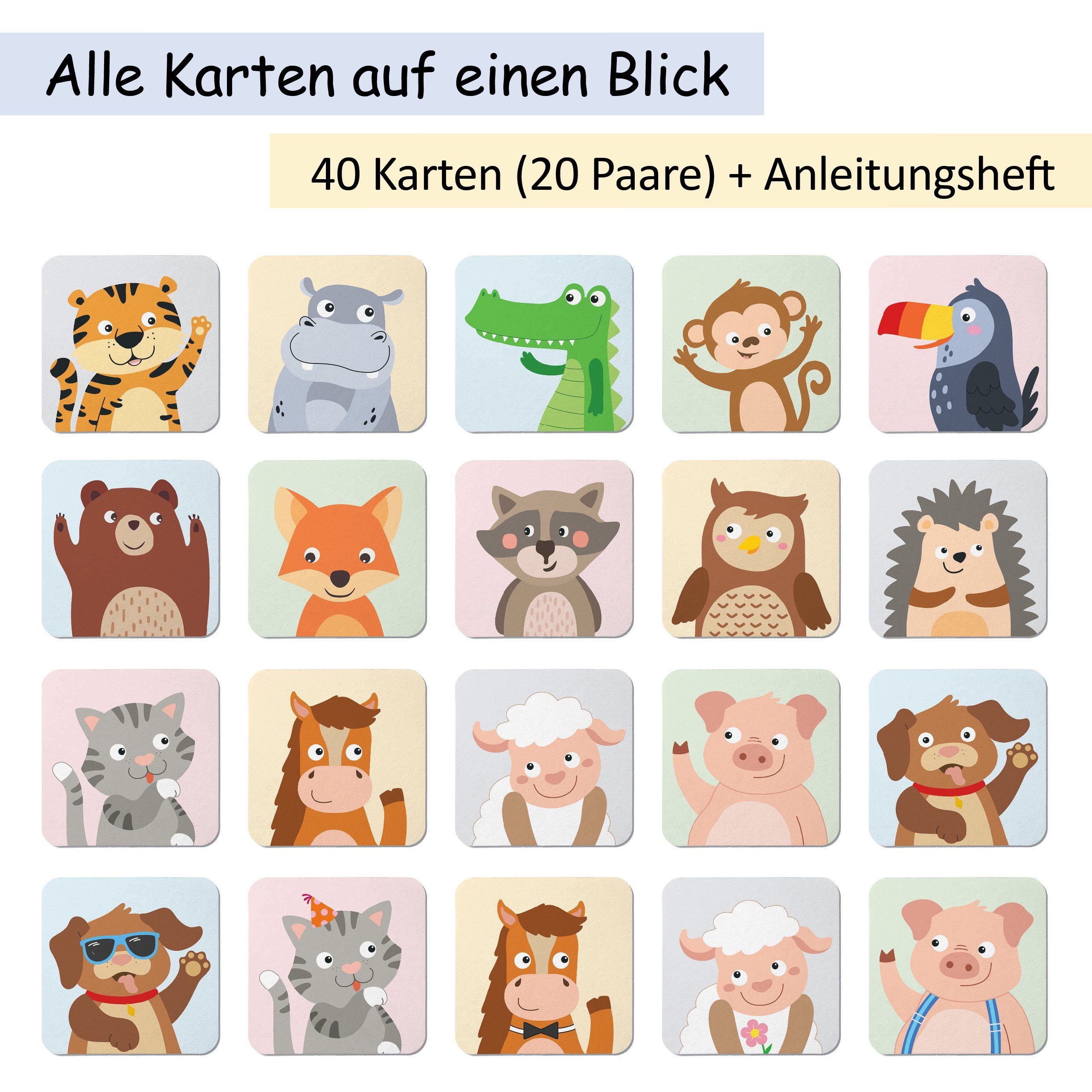 GLÜCKSWOLKE Spiel für Kinder ab 2 - 6 Jahre I Montessori Spielzeug fördert Konzentration, Kinderspiel, Lernspiel mit 7 Schwierigkeitsstufen I Kinderspielzeug (40 Karten) Neu
