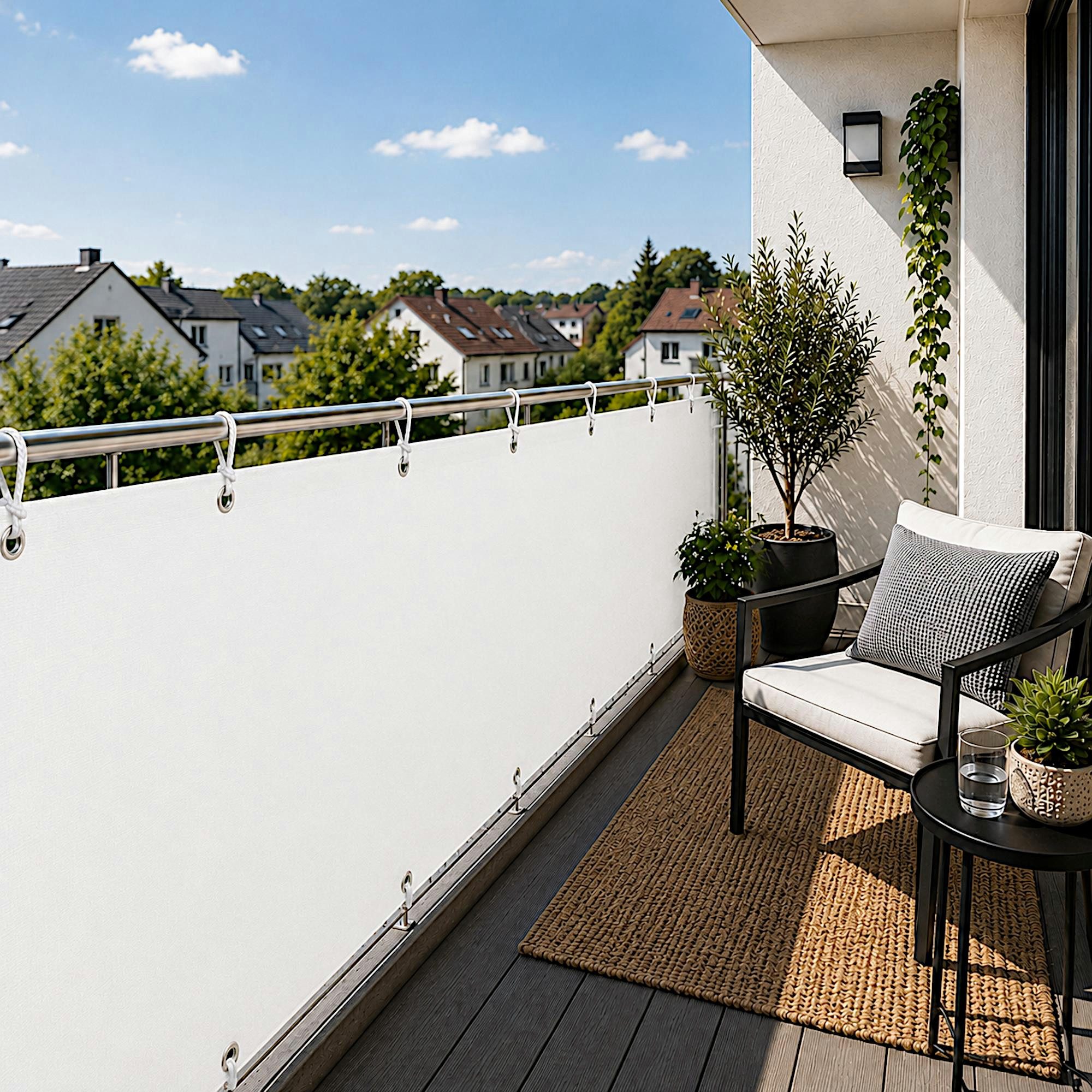 ESTEXO Sichtschutzzaunmatten Balkon Sichtschutz Balkonbespannung 75 x 600 cm Terrasse Sonnen Wind – Bild 4 von 5