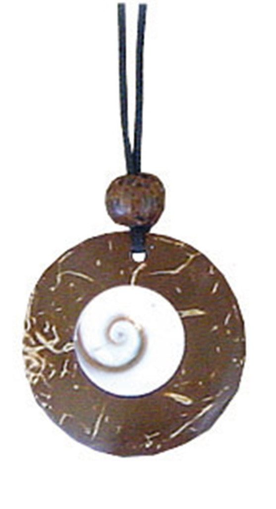 Saraswati Kette mit Anhänger Halskette Kokosnuss mit Shiva-Eye 3cm - Sonderposten/ Abverkauf