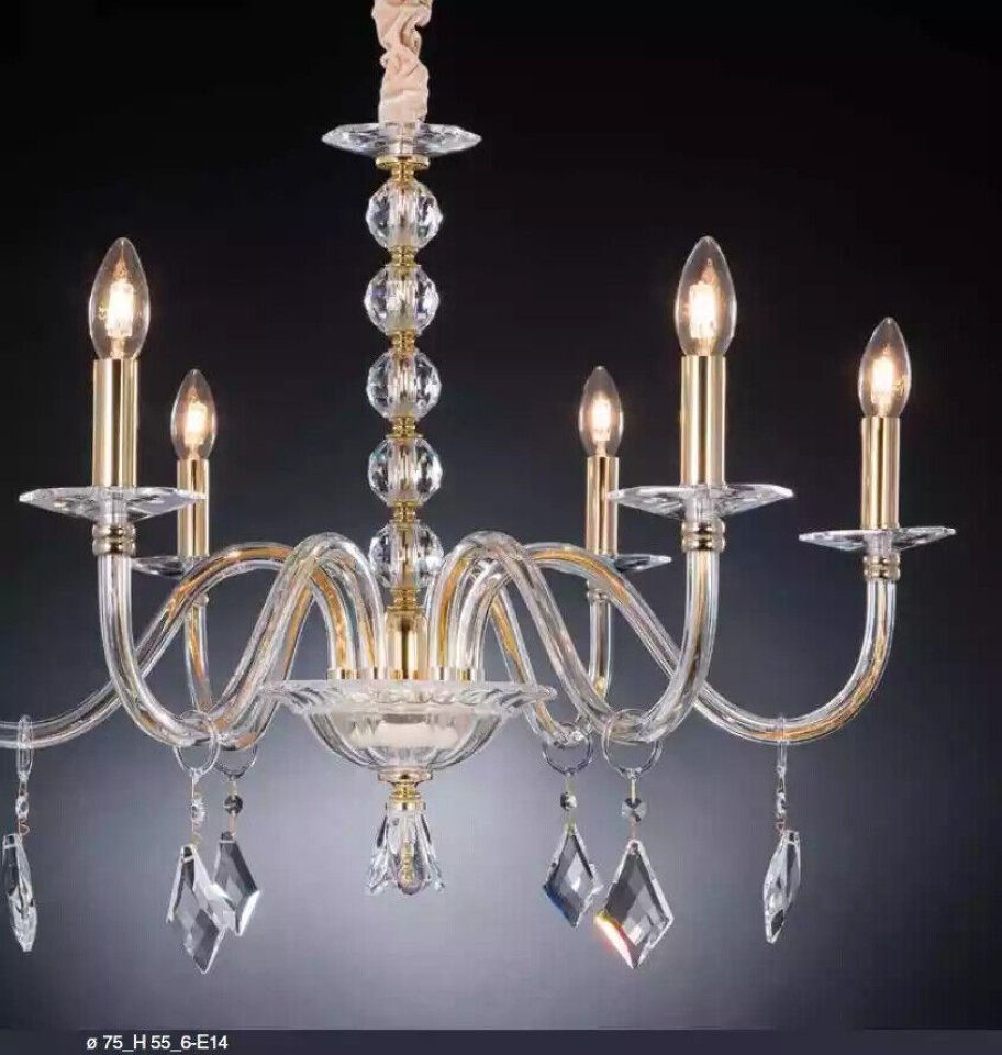 JVmoebel Kronleuchter Luxus Deckenleuchter Prisma Kronleuchter Deckenlampe Kristall, Made in Italy