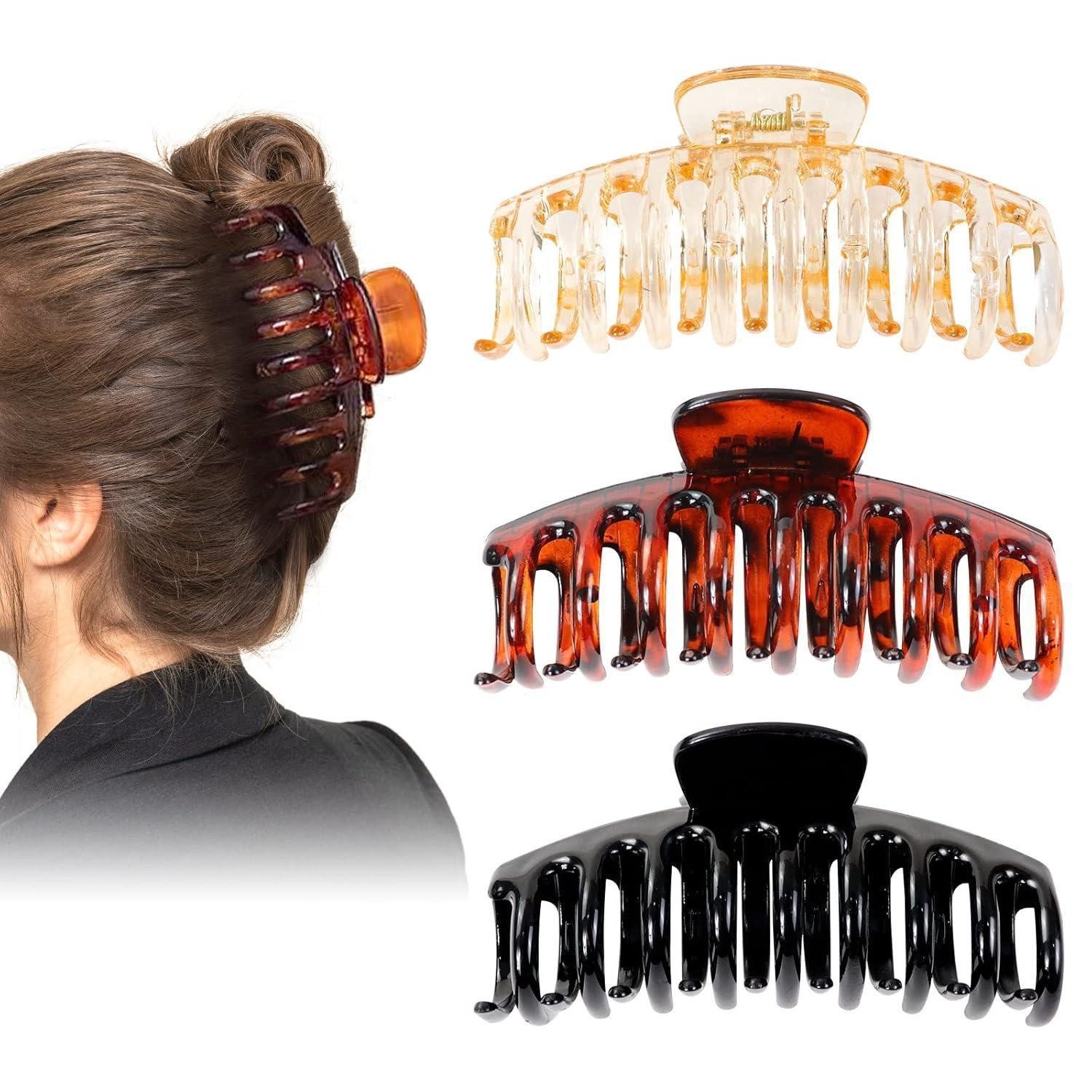LuxusKollektion Haarklammer 3er Pack Haarklammern 4,3 Zoll Große Haarspangen für Dickes Haar