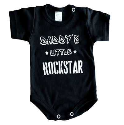 Babymajawelt Kurzarmbody Baby Body "Daddy´s Little Rock Star" schwarz, Statement Body weiche Baumwolle, haltbarer Aufdruck, Für kleine Rocker! Made in EU