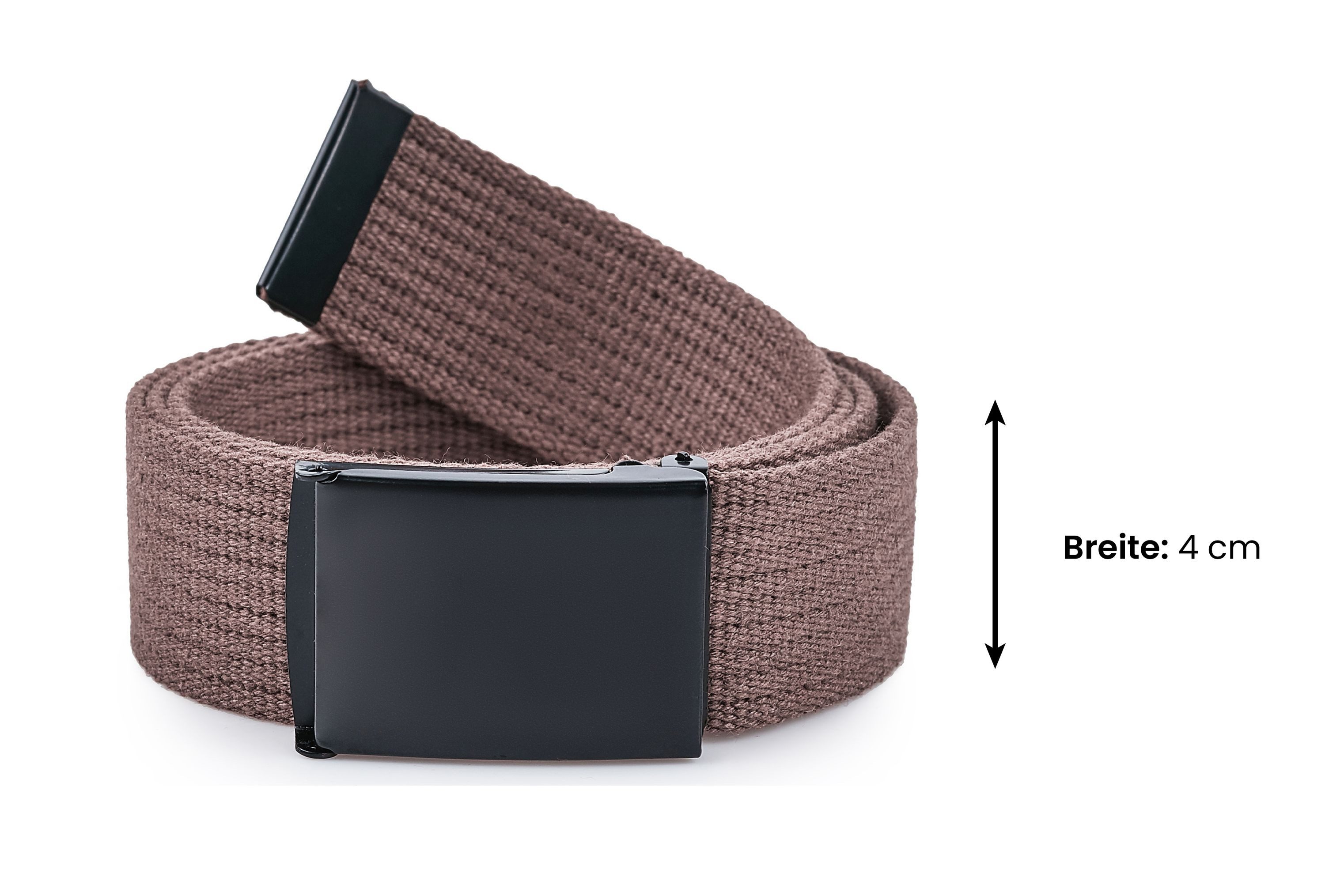 Ladeheid Stoffgürtel Herren Gürtel 120 cm (Gesamtlänge 130 cm) x 4 cm P10 (1-St)