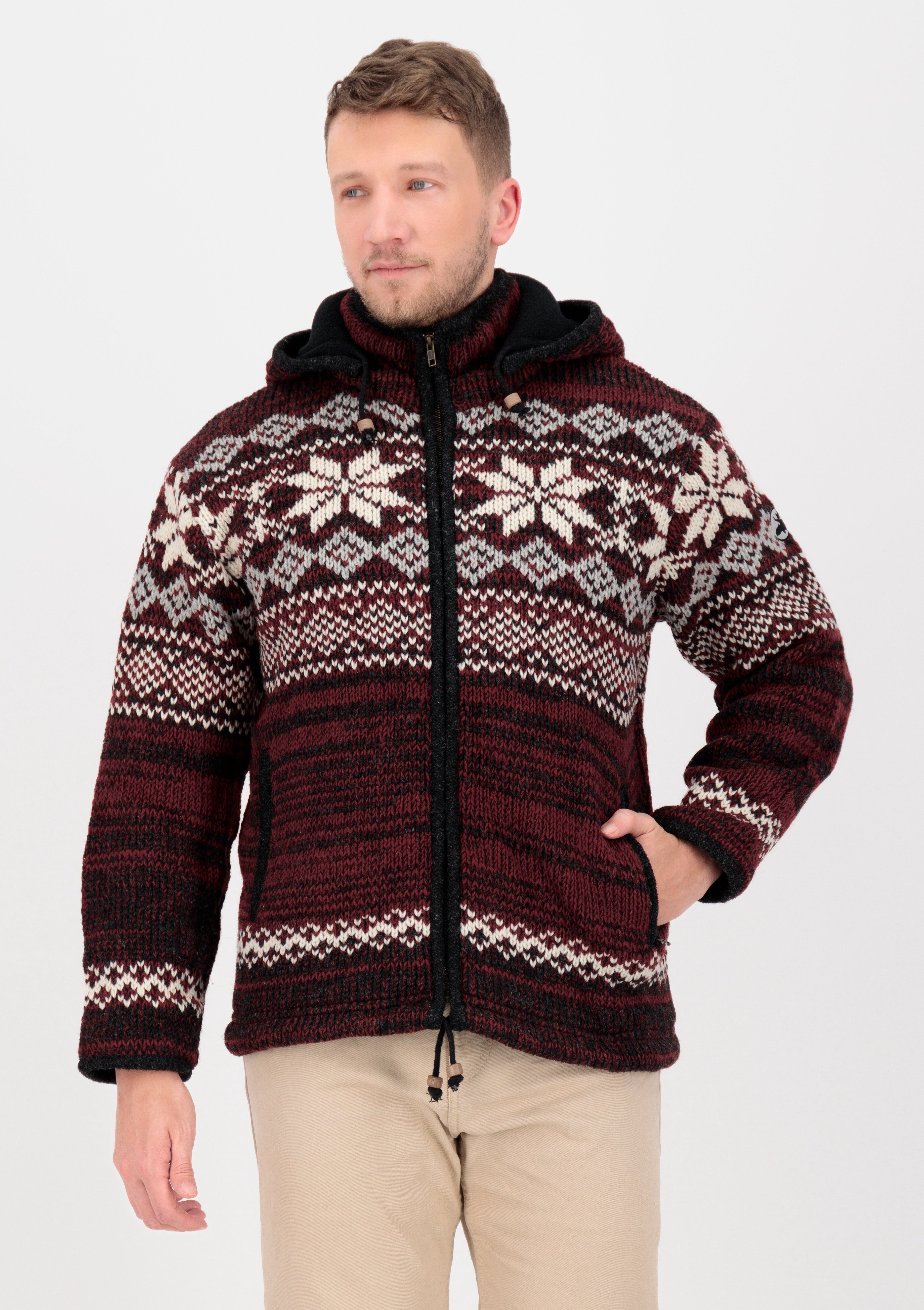 DEPROC Active Wolljacke ANNAPURNA MEN CS Strickjacke & Wollfleecejacke Handmade in Nepal