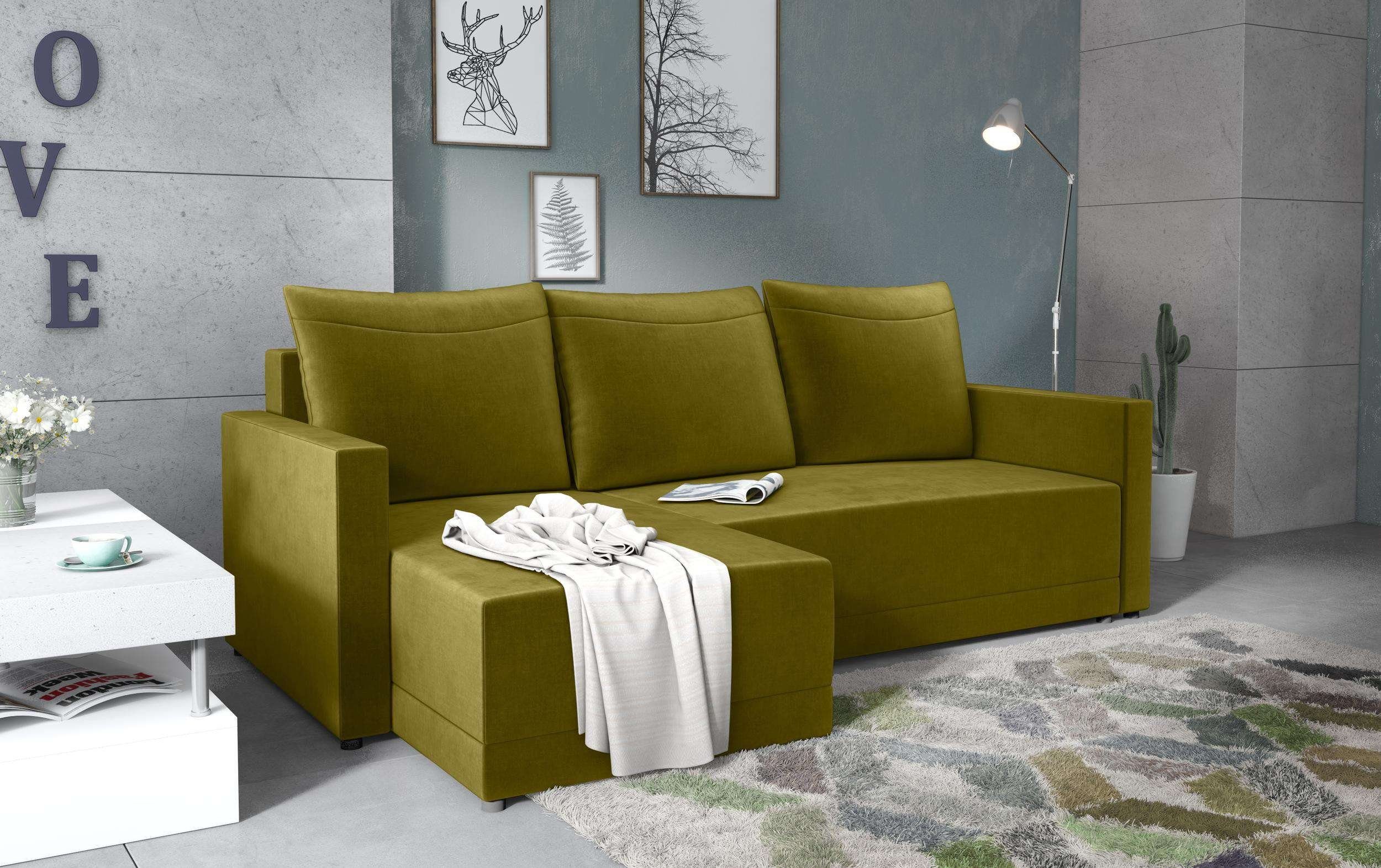 99rooms Ecksofa Tanita, L-Form, Eckcouch, mit Bettfunktion, Bettkasten, Ottomane links oder rechts bestellbar