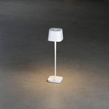 KONSTSMIDE LED Tischleuchte Capri-Mini, LED fest integriert, Warmweiß, Capri-Mini USB-Tischl. weiß, 2700/3000K, dimmbar, eckig