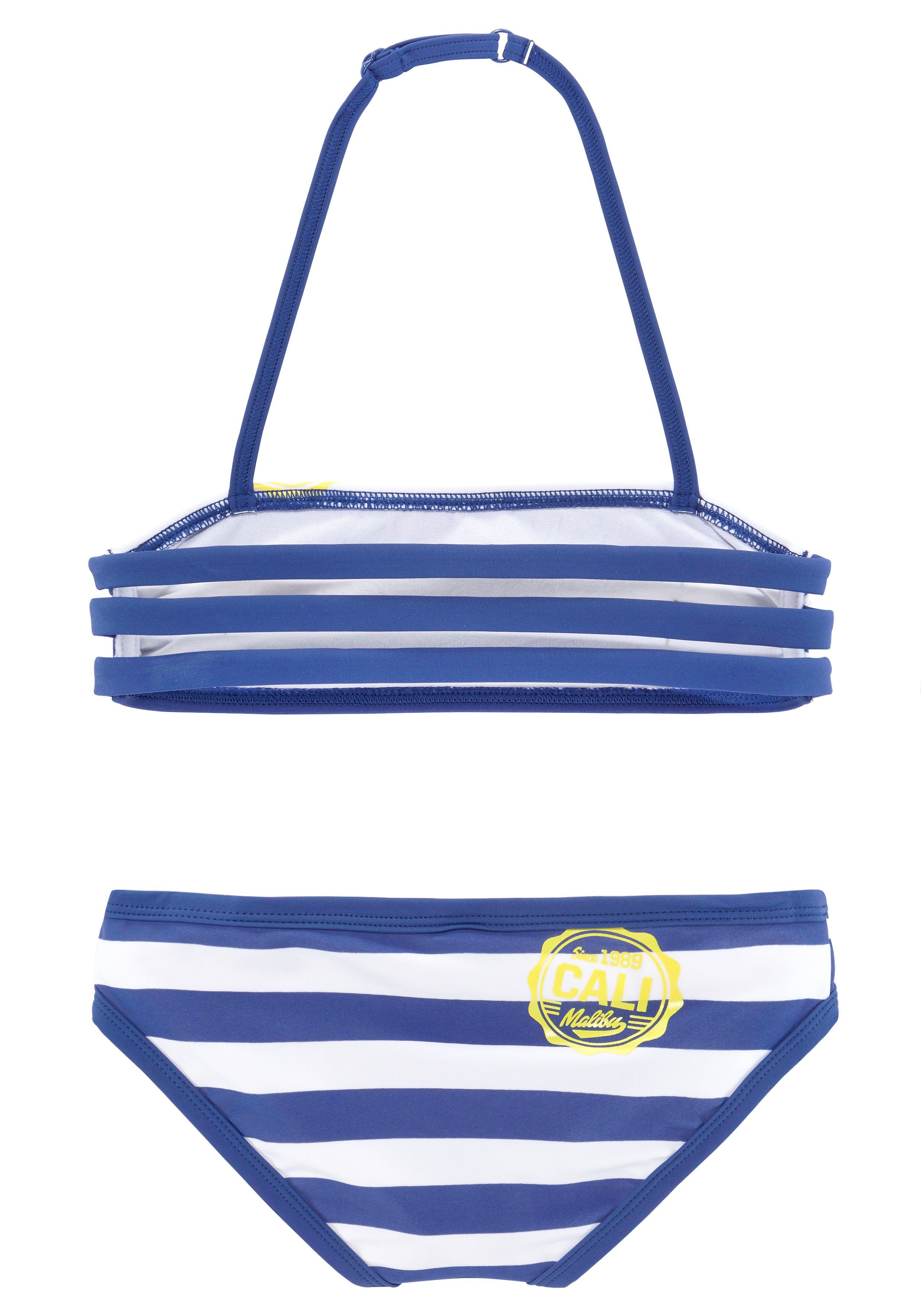 Bandeau-Bikini Bench. mit blau-weiß Streifen trendigen