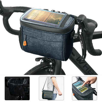 CALIYO Handy-Lenkertasche »Lenkertasche Fahrrad mit lenkeradapter, 4.2L fahrradkorb vorne Tasche«, mit transparenter Touchscreen und abnehmbarem Schultergurt