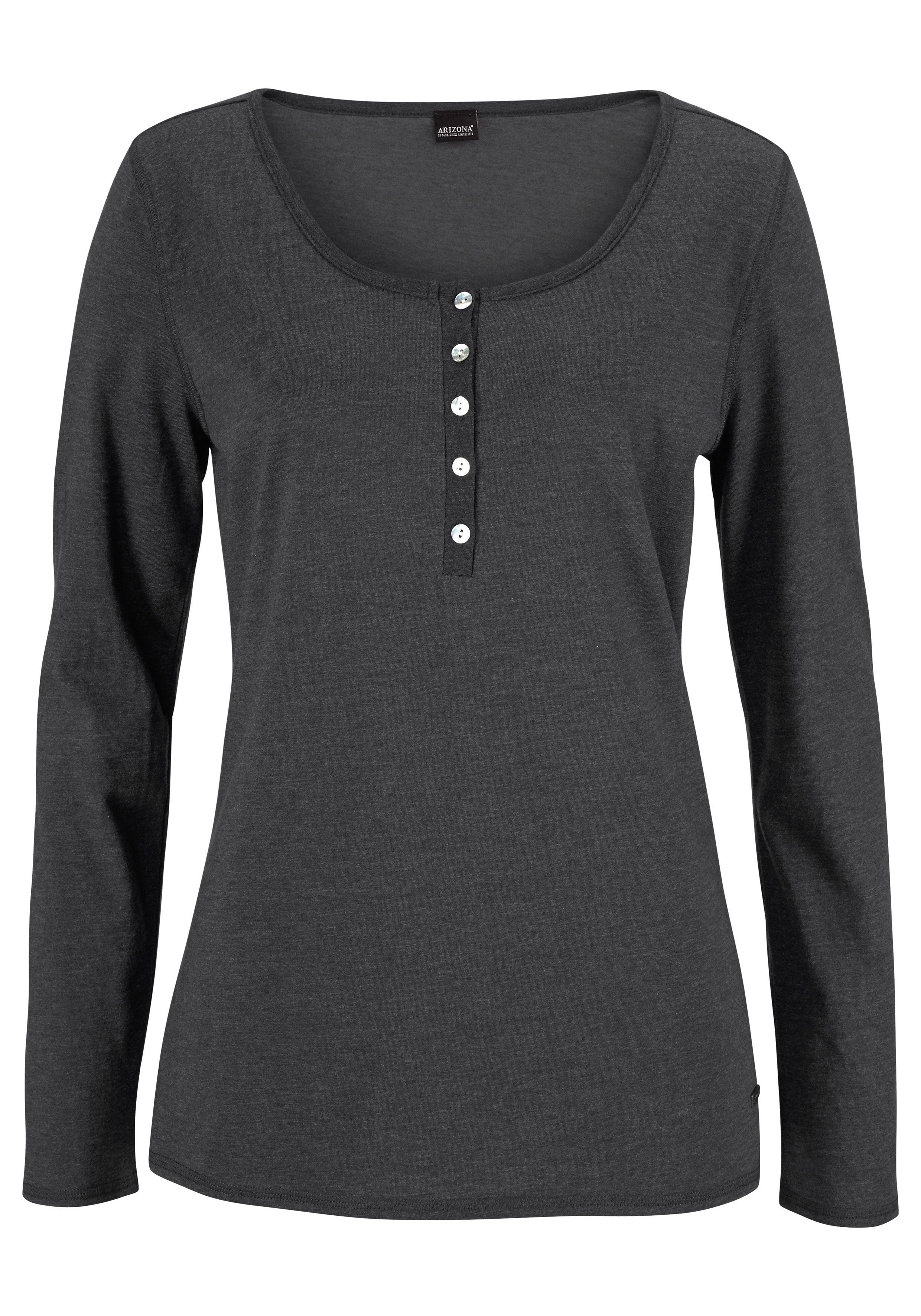 Arizona Pyjama (2 tlg) in melierter Qualität mit Knopfleiste