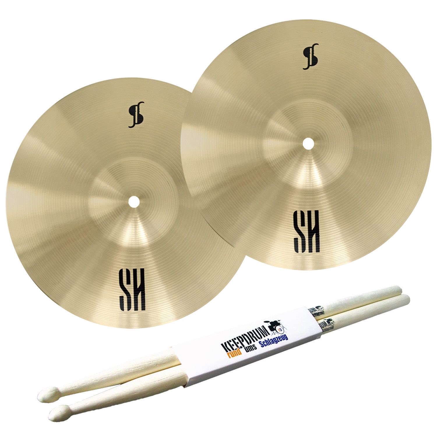 Schlagzeug Stagg Becken SH-HM13R Medium Hi-Hat mit Schlagzeugstöcken