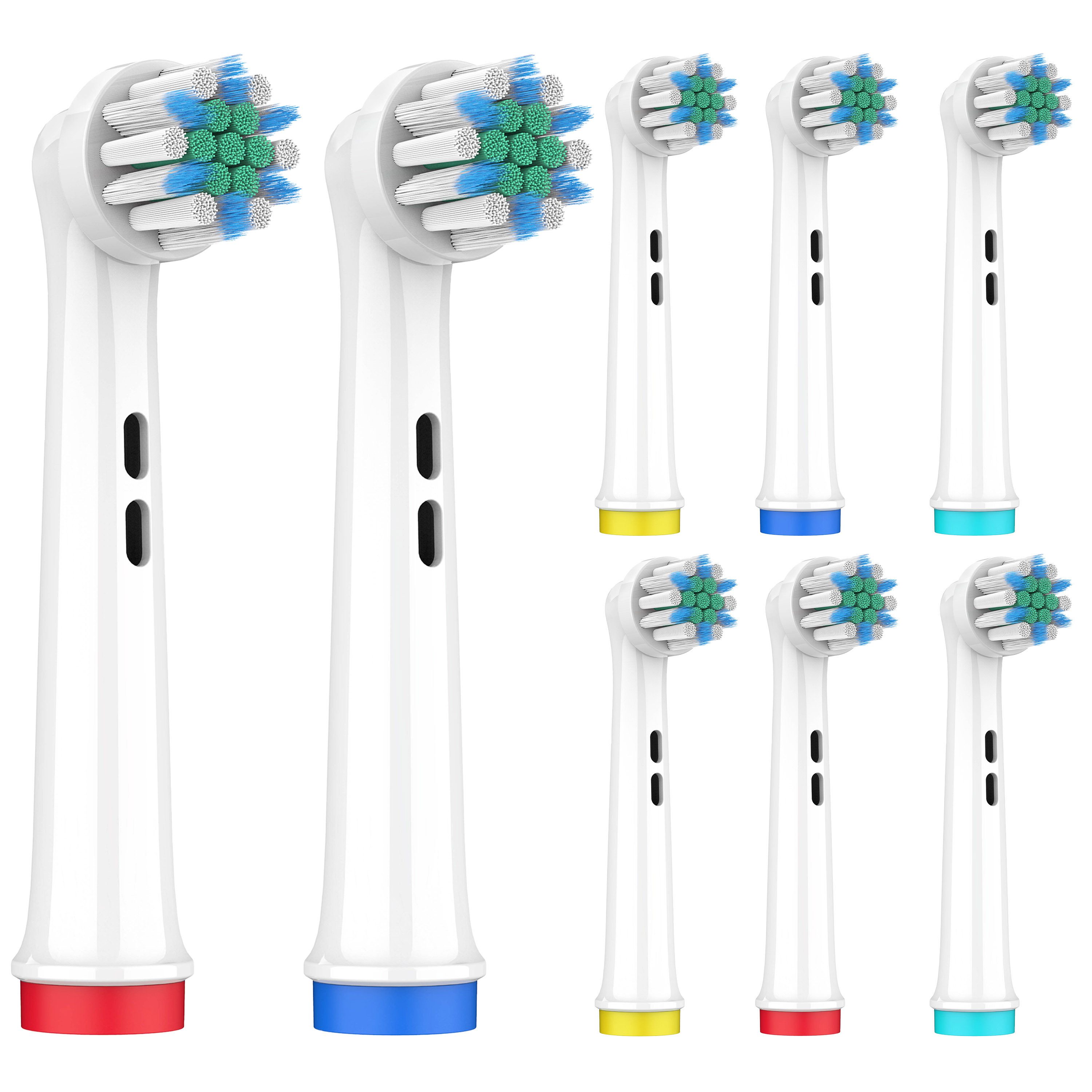Wunder Zahnstocher Mundpflegecenter Aufsteckbürsten für Oral B 8er Pack - Zahnbürstenaufsätze für Oral B, 8x Ersatzzahnbürstenköpfe, Aufsteckbürsten kompatibel mit Oral B, Rotierender Impuls-Bürstenkopf