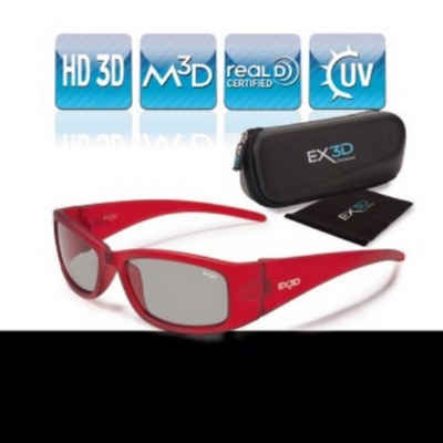 Hama 3D-Brille Kinder 3D Brille Passiv Polfilterbrille Kids Rot, 3D-Technik Passiv Polarisation, Universell für 3D-TV Kino Beamer etc.