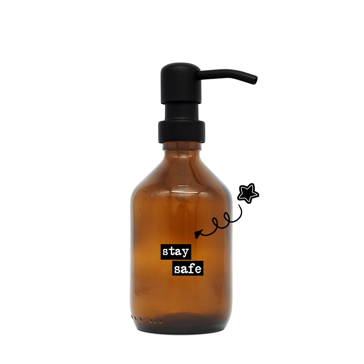 a good smile Seifenspender DIY Glas braun schwarz 250ml günstig online kaufen