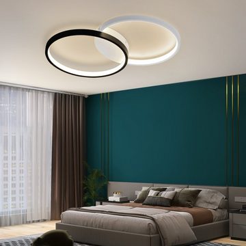 Nettlife LED Deckenleuchte Wohnzimmer Deckenlampe 45W Modern Schwarz Dimmbar mit Fernbedienung, Dimmbar, LED fest integriert, Warmweiß, Neutralweiß, Kaltweiß, für Schlafzimmer Kinderzimmer Wohnzimmer Küche Esszimmer