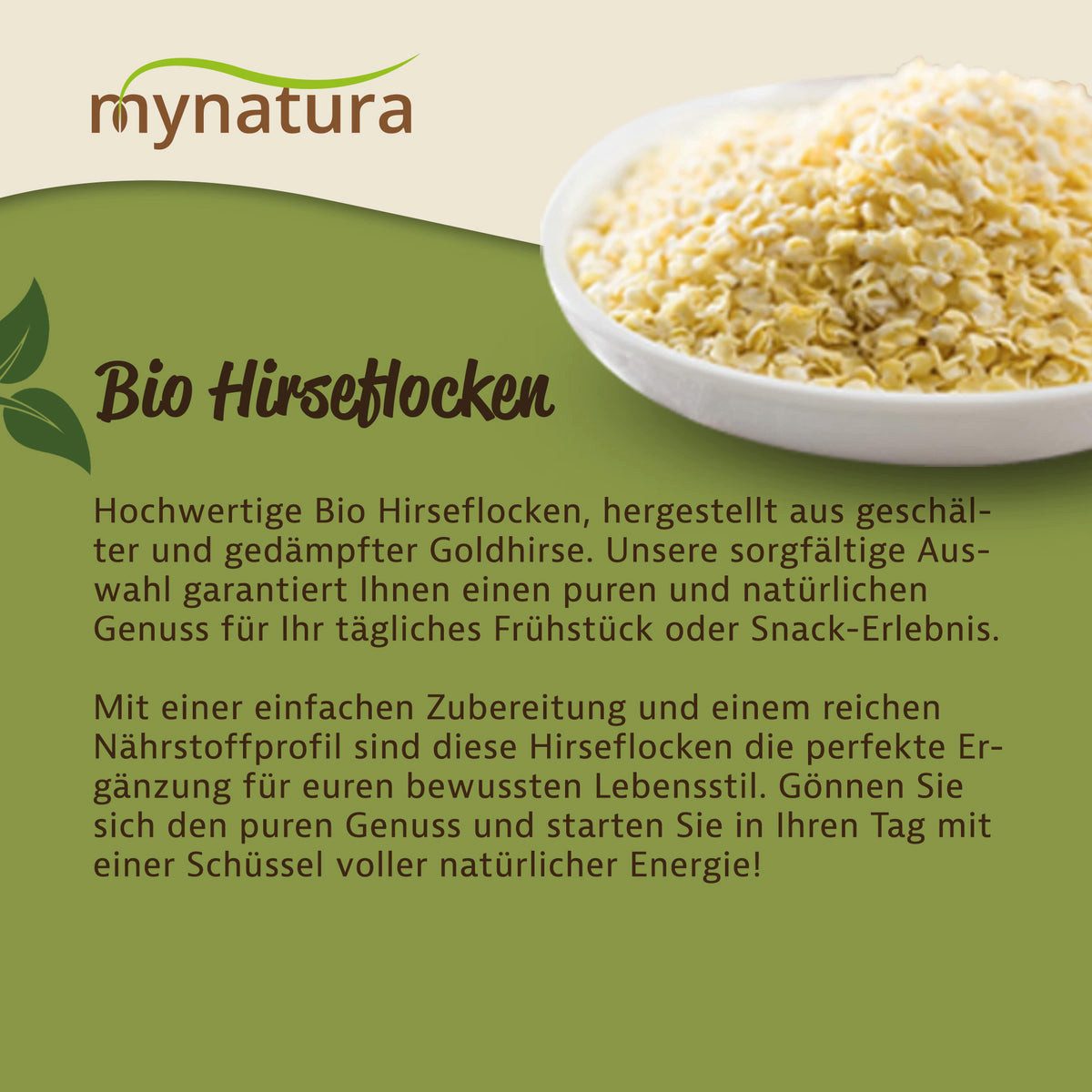 Mynatura Getreide Mynatura Bio Hirseflocken aus Goldhirse