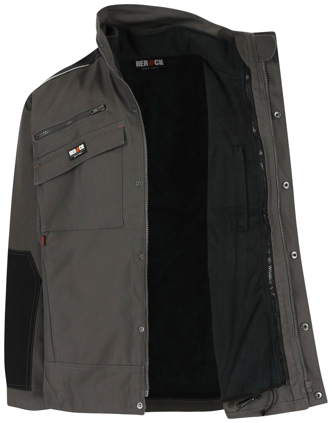 Atmungsaktiv, mit rausnehmbarem winddichtem Bodywarmer grau Arbeitsjacke Perseus Herock wasserfest,