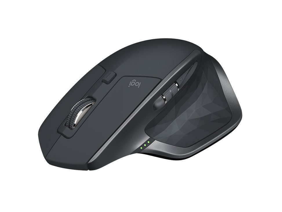 Maus Mobile auch 2S Darkfield™-Hochpräzisionssensor Master Logitech auf Wireless Maus, – Glasoberflächen Windows MX Mac Logitech ergonomische für funktioniert und