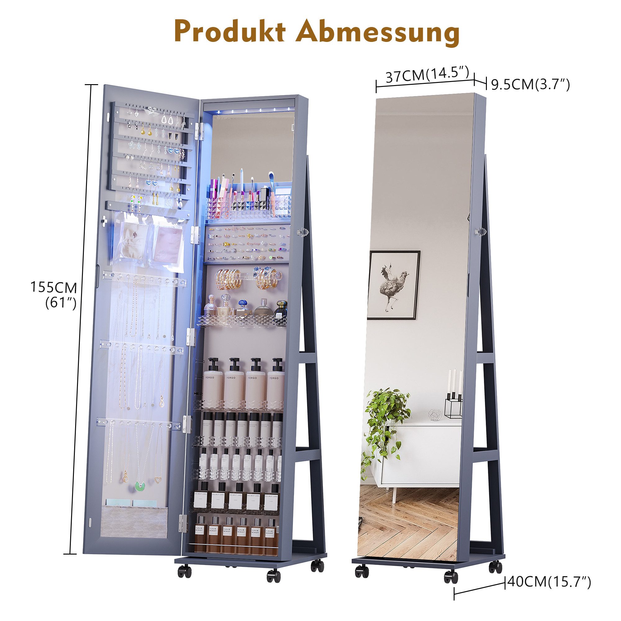 LVifur Schmuckschrank 360° Drehbarer Schmuckschrank mit günstig online kaufen