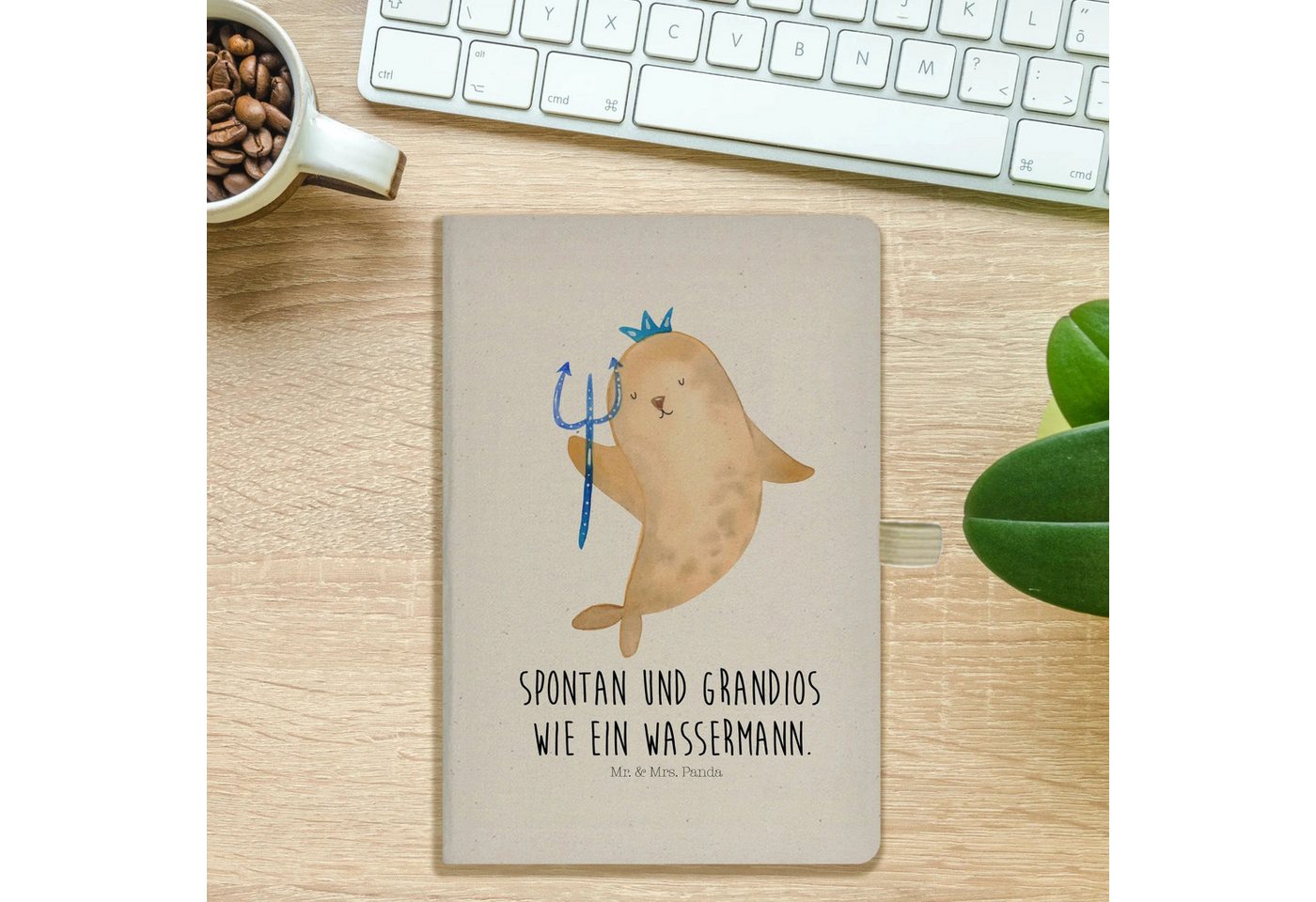 Thumbnail - Mr. & Mrs. Panda Notizbuch Sternzeichen Wassermann - Transparent - Geschenk, A5 Ringbuch, Notizb Mr. & Mrs. Panda, Hochw...