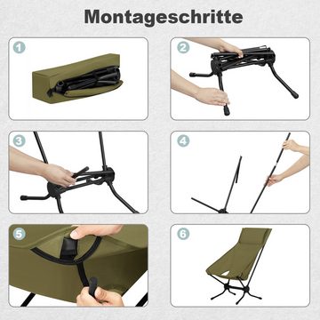 Woltu Campingstuhl, faltbar, mit Tragtasche, Ultraleicht, bis 150kg belastbar