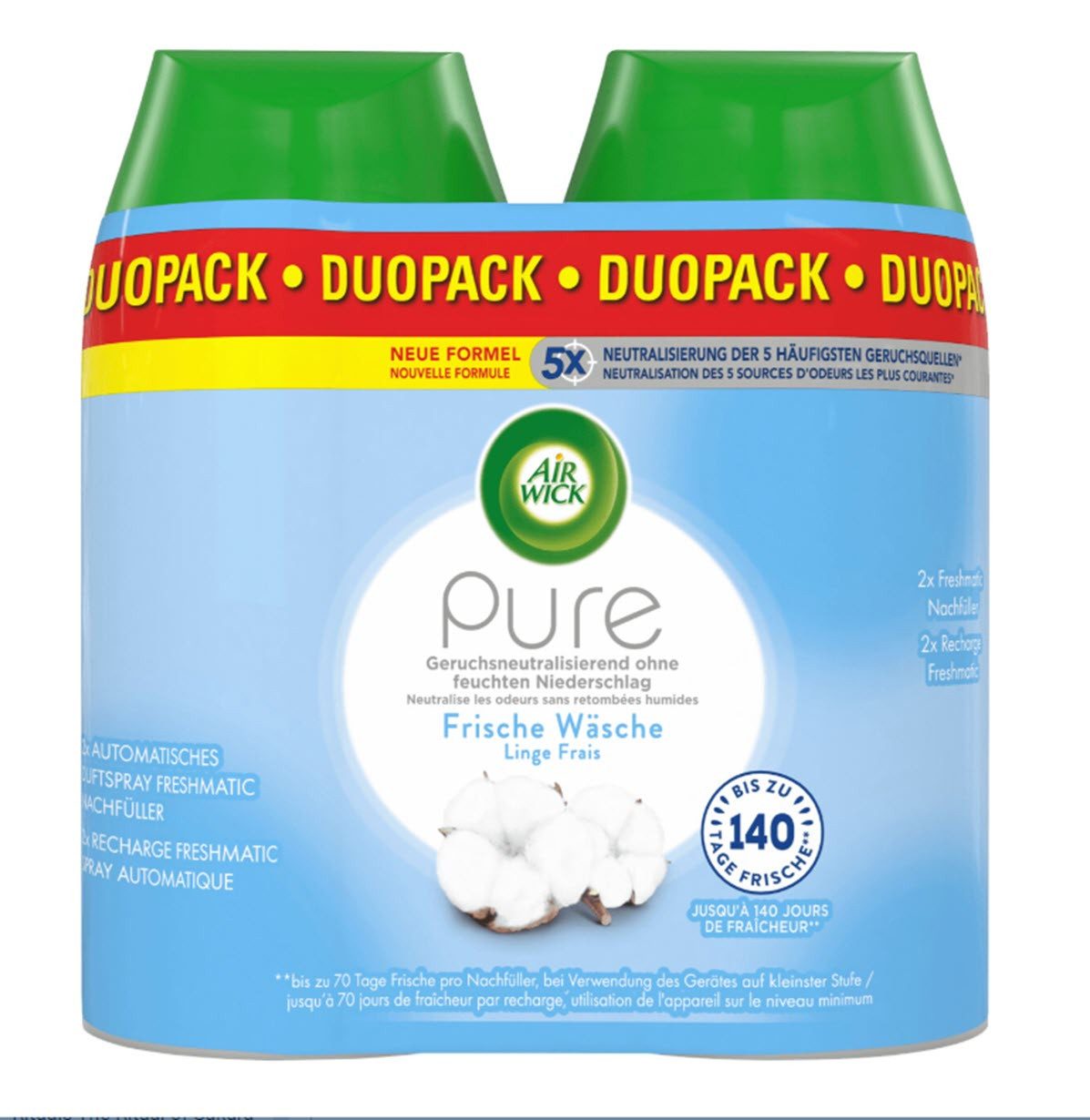 Air Wick Raumduft-Nachfüllflasche 2 x Automatisches Airwick Duftspray Freshmatic Nachfüller