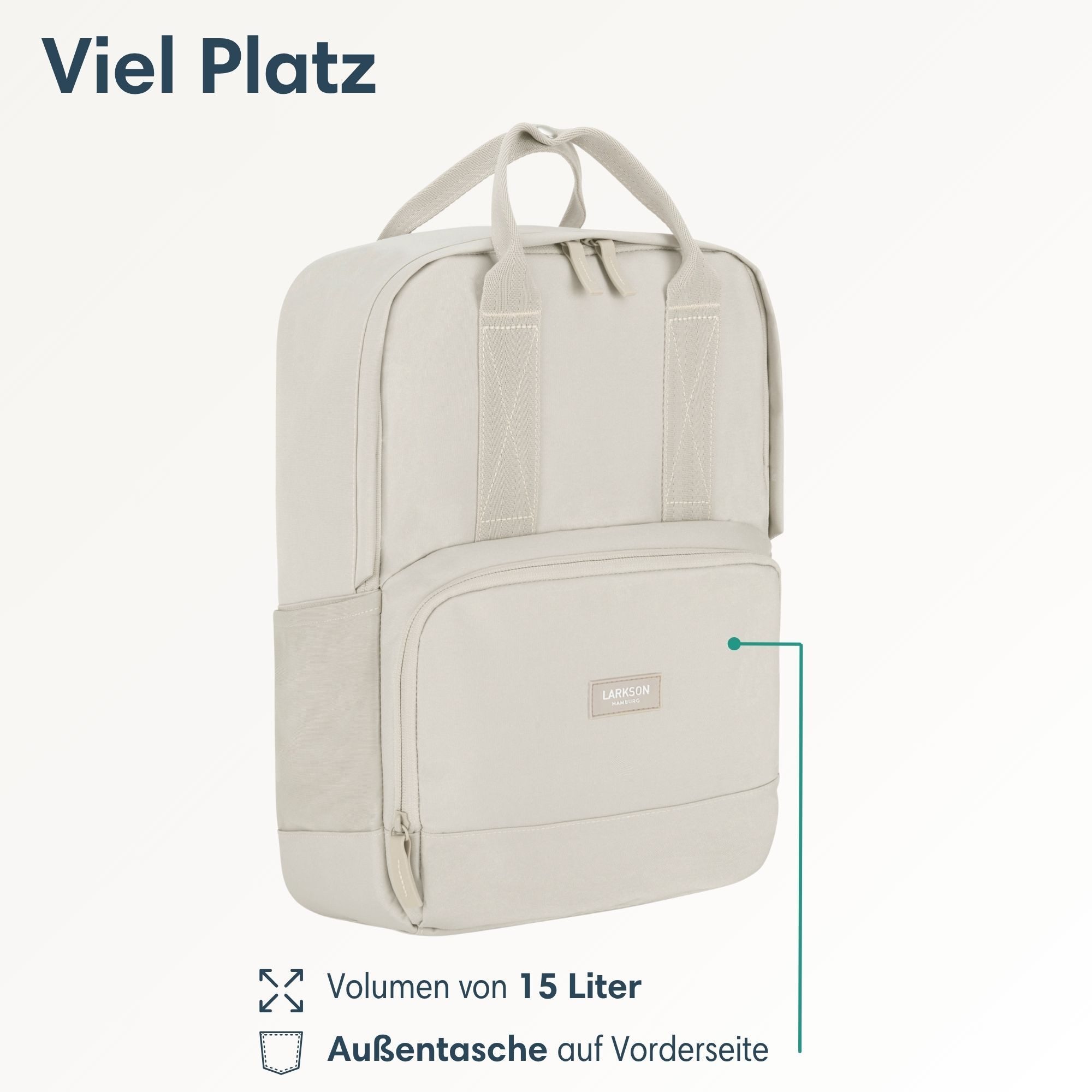 LARKSON Cityrucksack No 6 Laptop Rucksack Damen Herren (1-tlg), Tagesrucksack, Laptopfach, Wasserabweisend