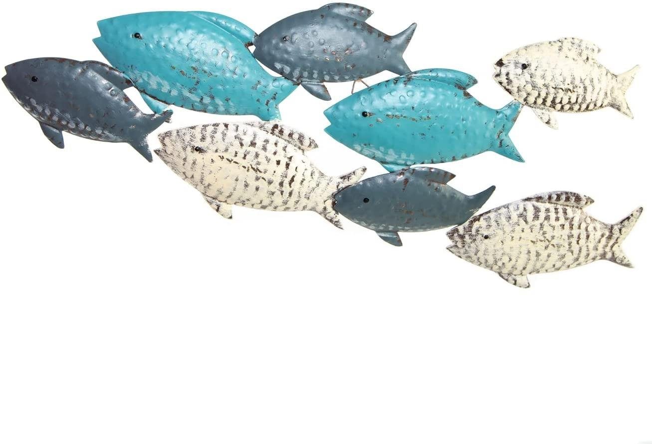 Logbuch-Verlag Wanddekoobjekt Fischschwarm Wandskulptur aus Metall günstig online kaufen