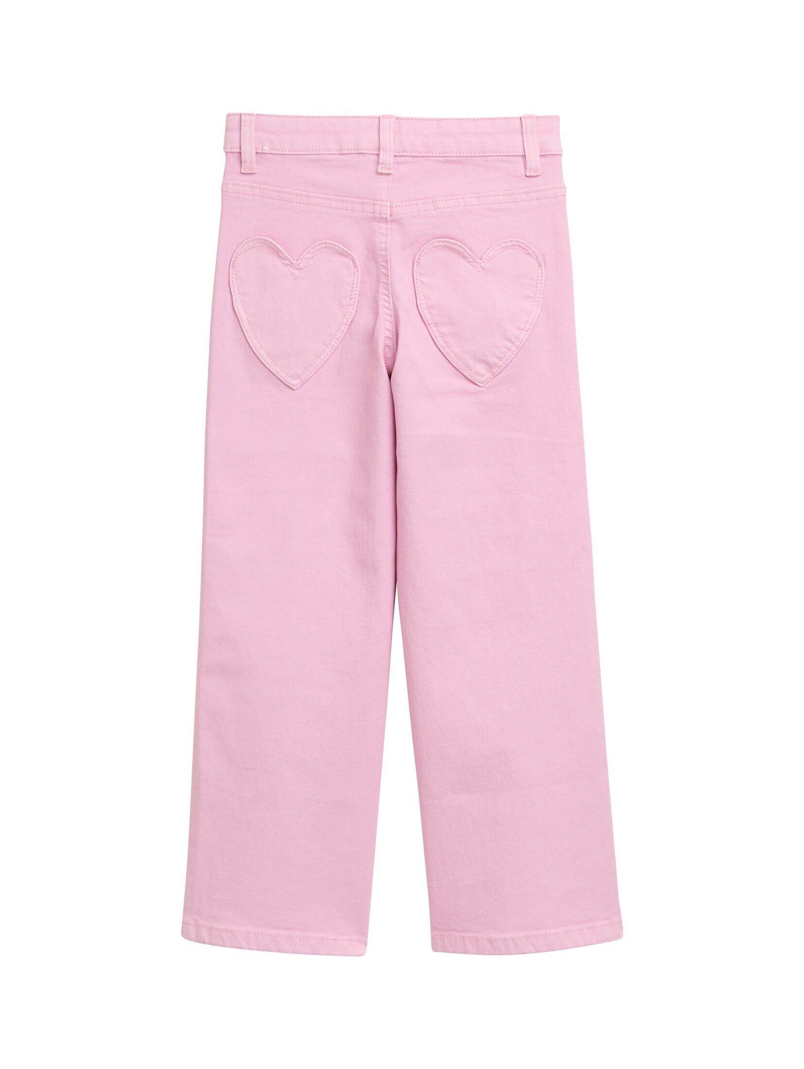 TOM TAILOR Weite Jeans Jeanshosen Wide Leg Jeans mit Herz-Details