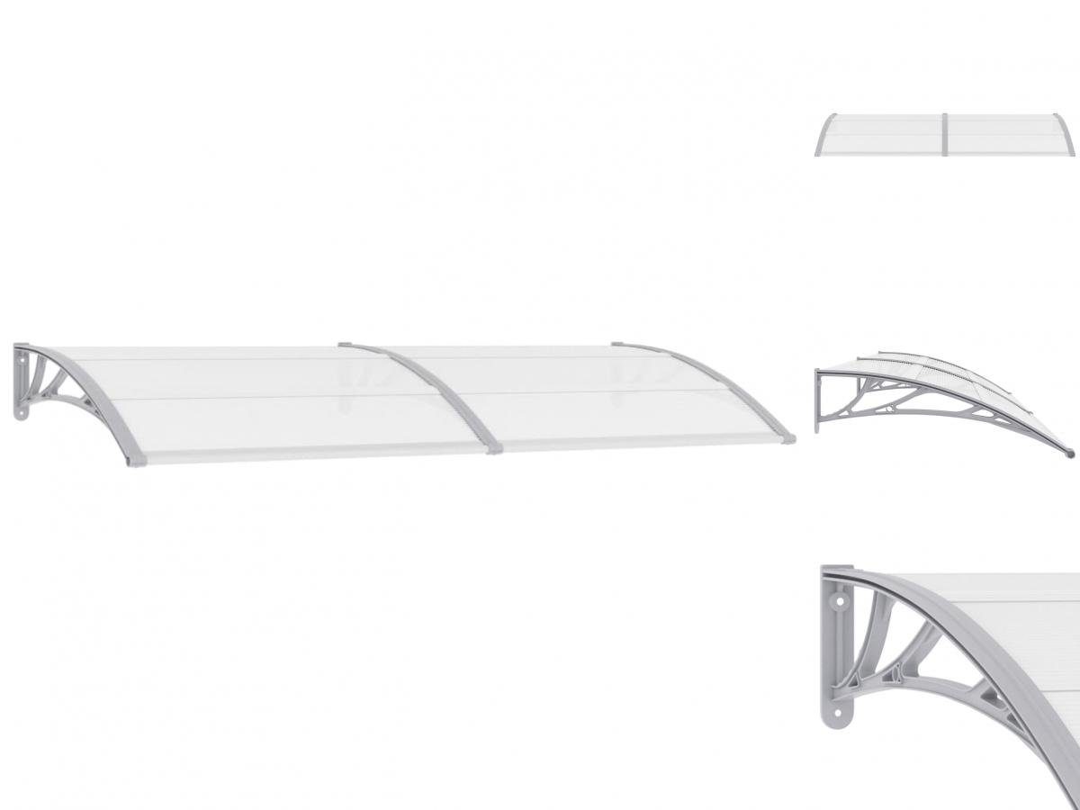vidaXL Markise Türvordach Grau und Transparent 24080 cm PC Balkon Terrasse