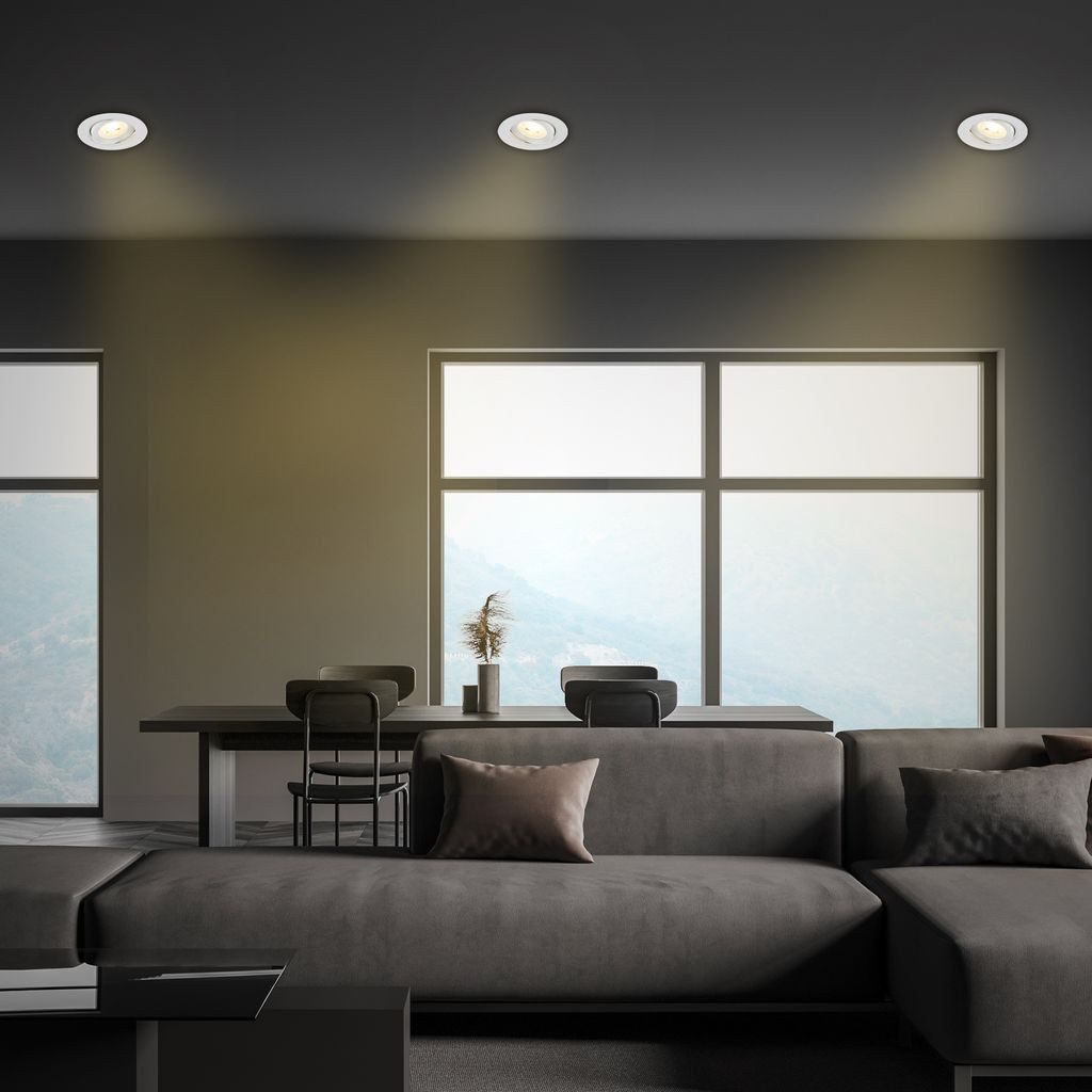 Briloner Leuchten LED Deckenleuchte 7990014, Dimmfunktion, LED fest integriert, 2700K - Extra-Warmweiß, LED Einbauleuchte 90x30mm Chrom-Matt 5W Decke Wohnzimmer Schlafzimmer