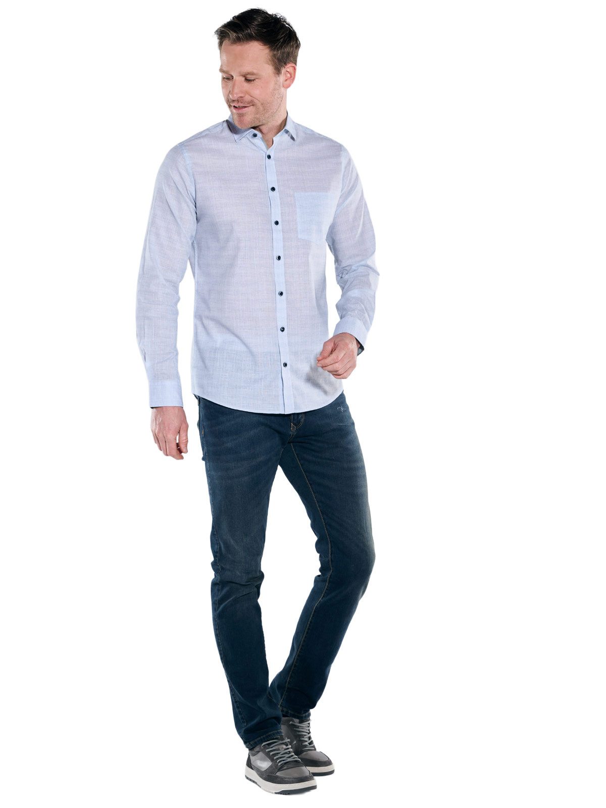 Engbers Langarmhemd Herren Hemd "My Favorite", Hellblau