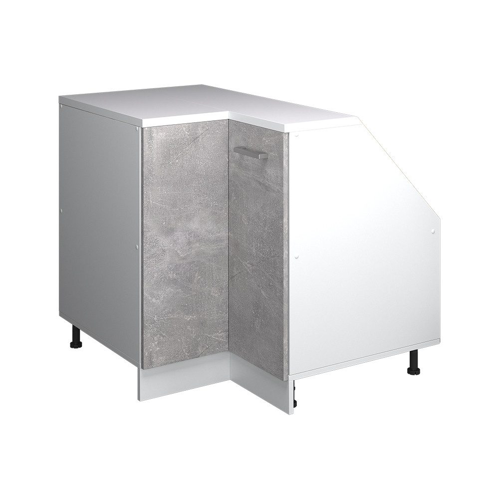 Vicco Unterschrank R-Line, Beton/Weiß, 75.6 cm mit 1 Tür, Schrankkorpus 60 cm Tiefe (1-St)