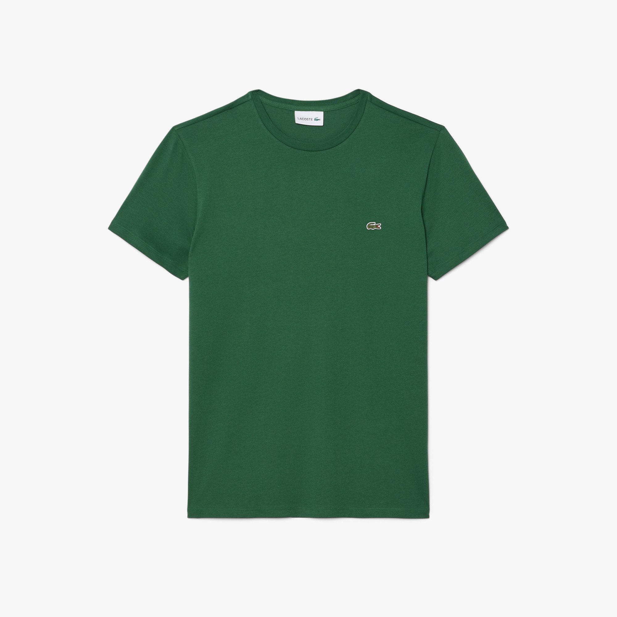 Lacoste T-Shirt Regular fit, reine Baumwolle, gesticktes Krokodil auf der Brust