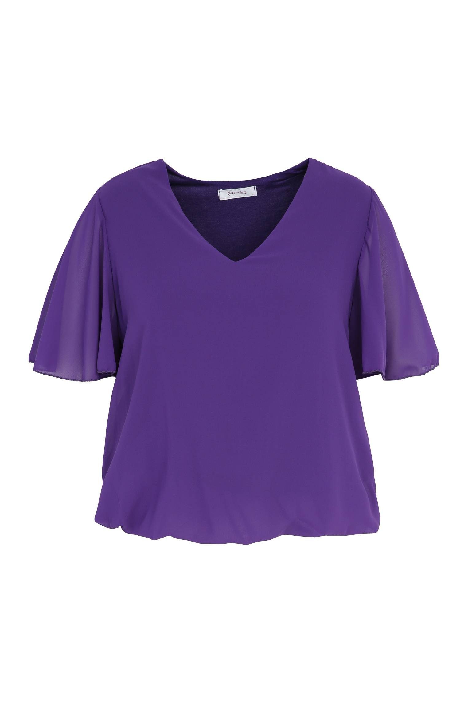 Paprika Shirtbluse Unifarbene Bluse Mit Ballonform Und Pagodenärmeln (1-tlg) Lila | Blusenshirts