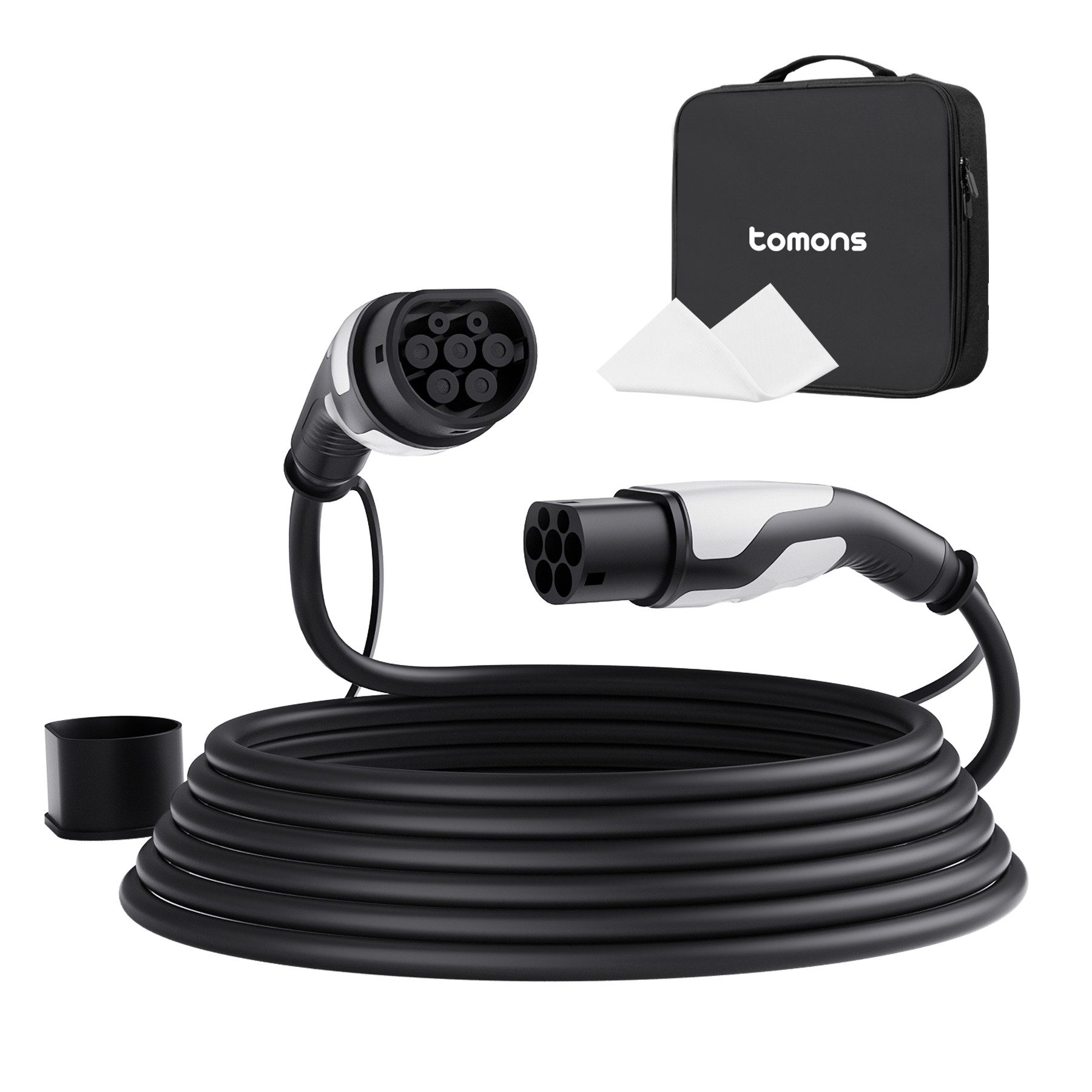 Tomons Typ 2 Ladekabel, 22KW 5M 32A, Ladekabel Elektroauto Typ 2 für EV/PHEV Autoladekabel, (500 cm), IP55