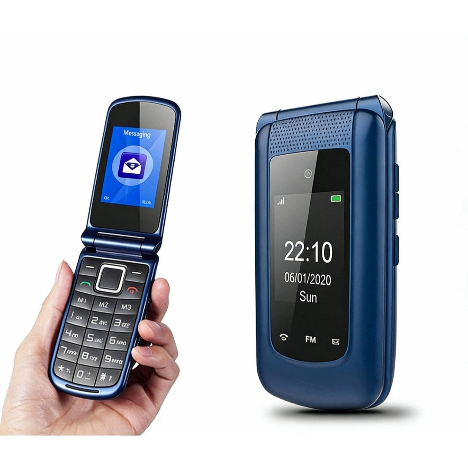 Bundviel Einfaches Mobiltelefon mit Klappe und Dual-SIM Klapphandy Klapphandy