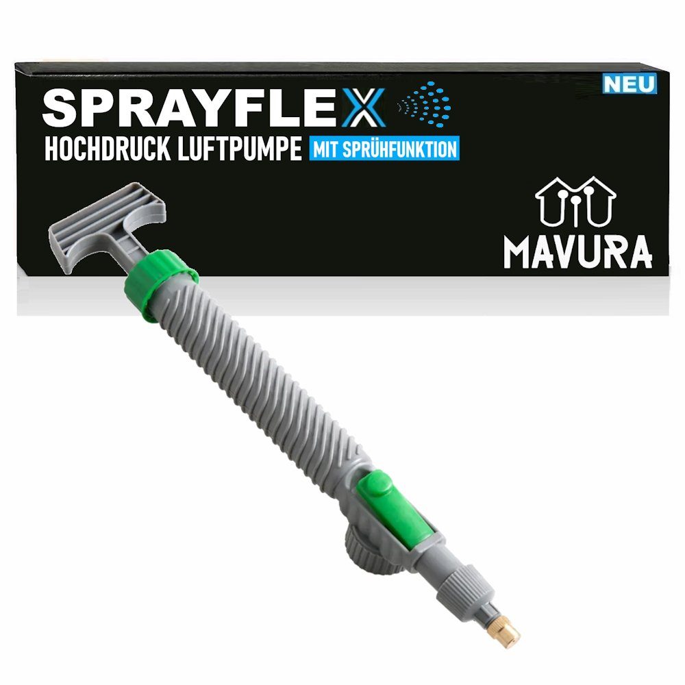 MAVURA Sprühregner SPRAYFLEX Handsprüher Pumpsprüher Handpumpe Drucksprüher, Gartenbrause Flaschen Aufsatz Luftpumpe