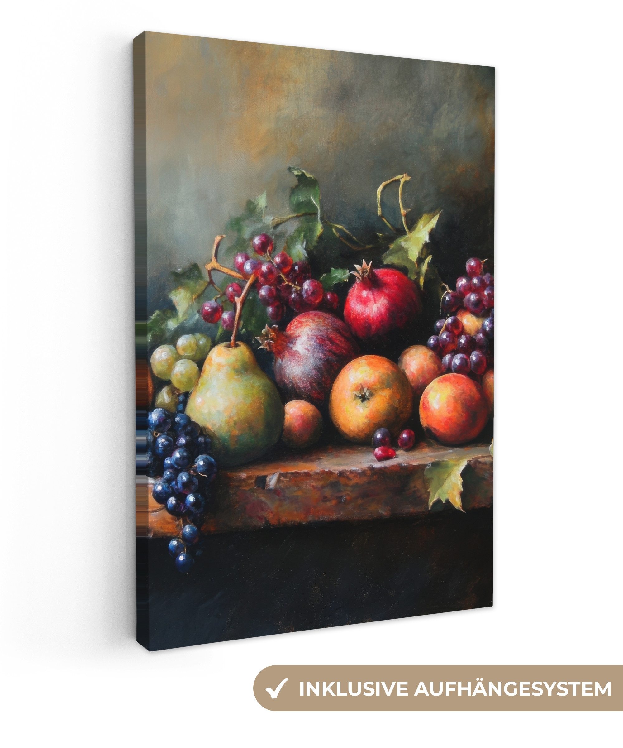 OneMillionCanvasses® Leinwandbild Rustikal - Stilleben - Obst, Fotodruck (1 St), Leinwand Canvas Wandbild, Wanddekoration 20x30 cm
