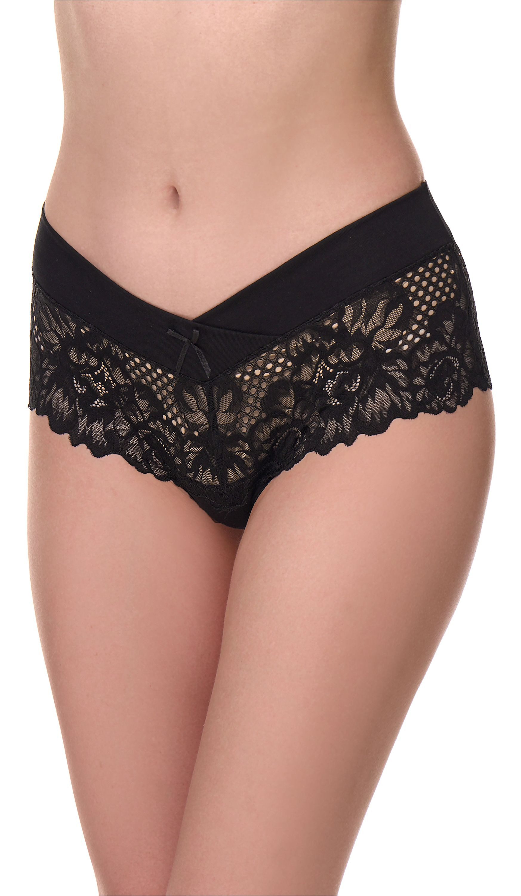 Merry Style Lange Unterhose Damen Unterhose Hipster Hot Pants mit Spitzenbesatz MSGAB155 (1-St)