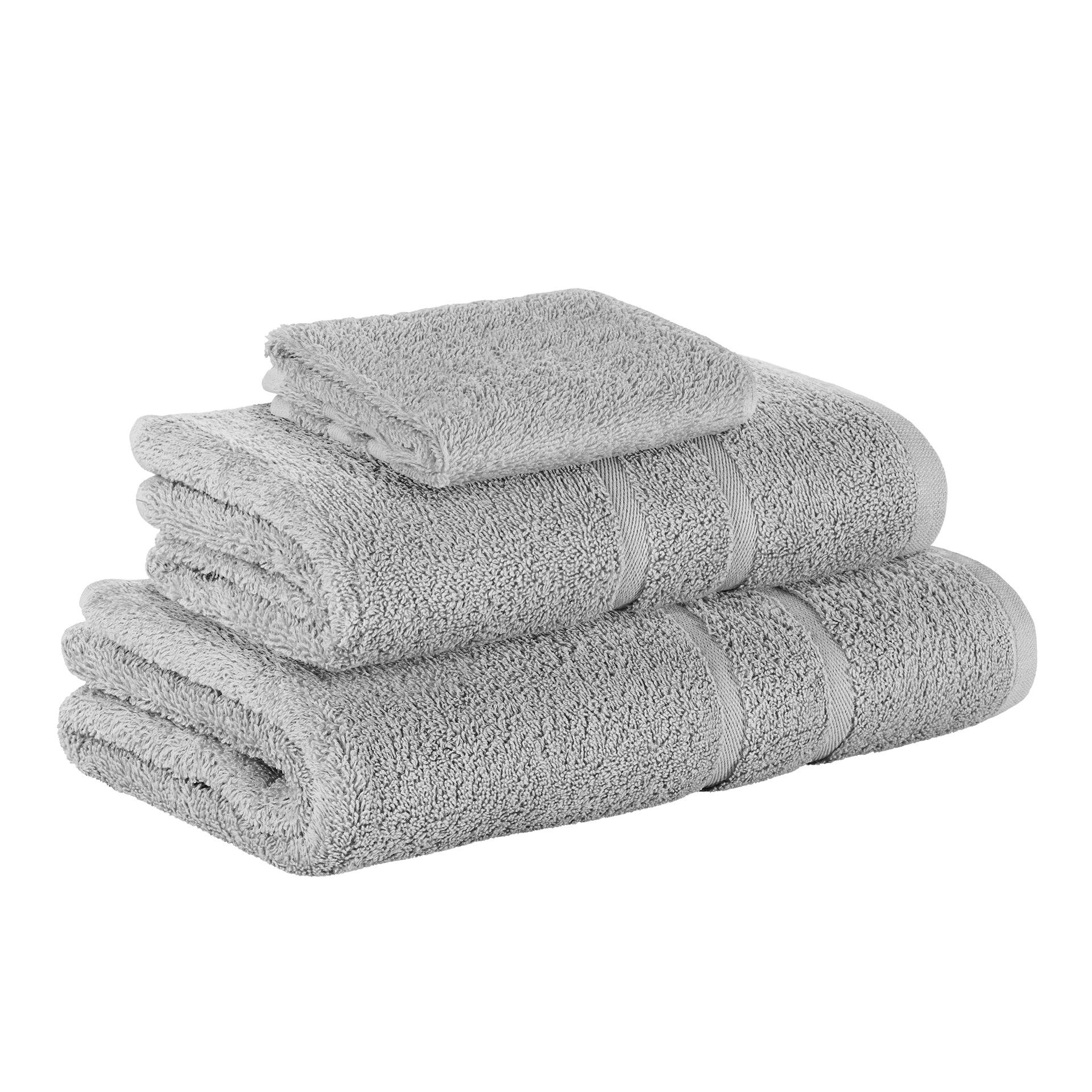 Baumwolle StickandShine 100% SET verschiedenen in Frottee 1x 100% GSM 500 Teilig) Set Handtuch Gästehandtuch als Baumwolle (3 Hellgrau 3er 1x Duschtuch 1x Farben 500GSM Pack, Handtuch Handtuch