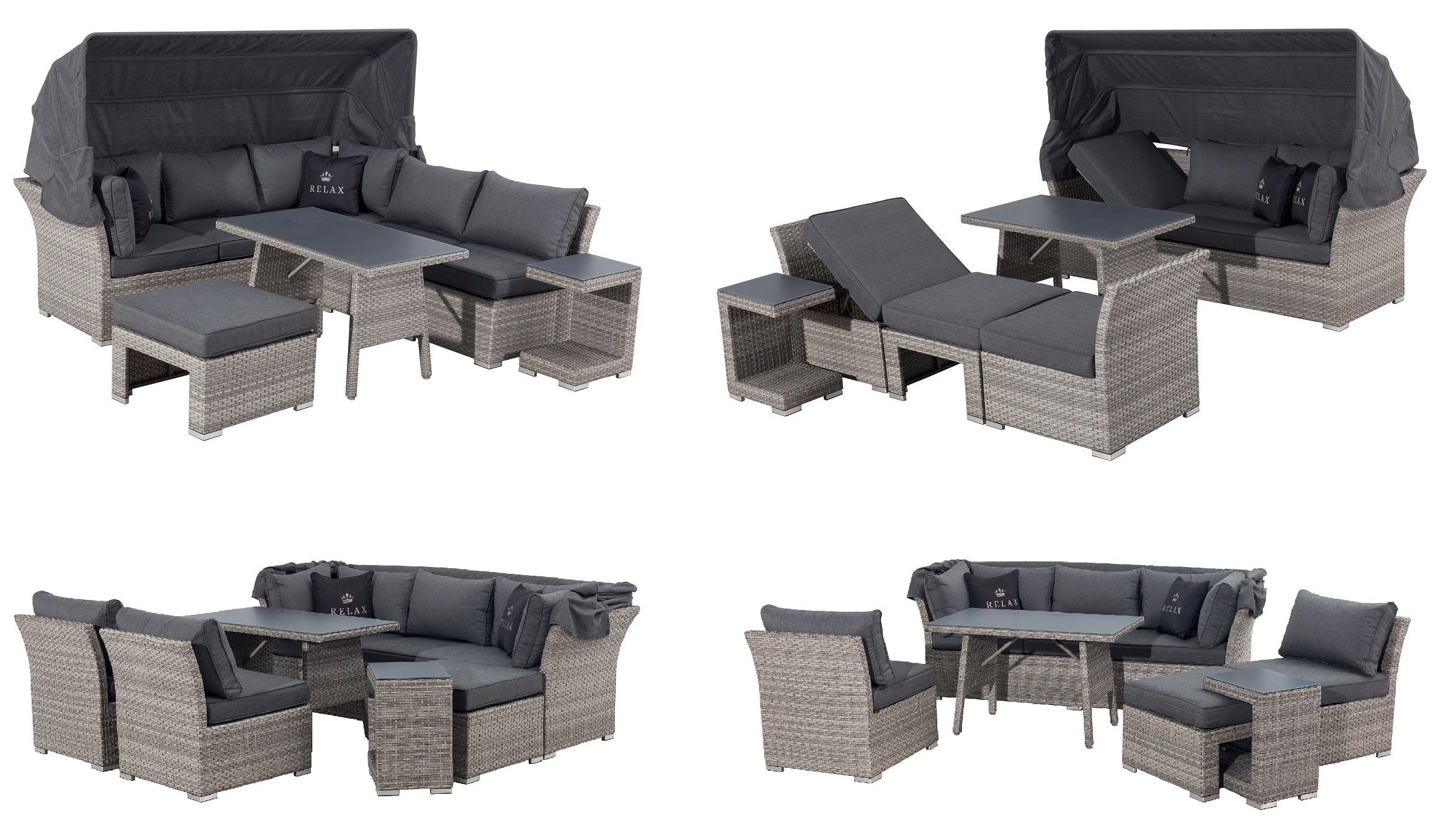 MANDALIKA Garden GartenloungeSet Hohe Dining Polyrattan Lounge "Joy