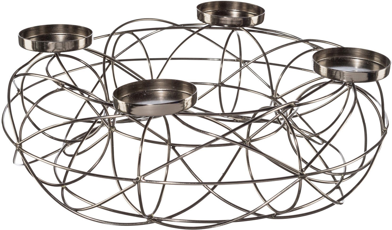 Creativ deco Kerzenhalter (1 Aluminium, St), aus Adventsleuchter cm Kerzenteller 8 ca. Ø Teelichthalter Weihnachtsdeko