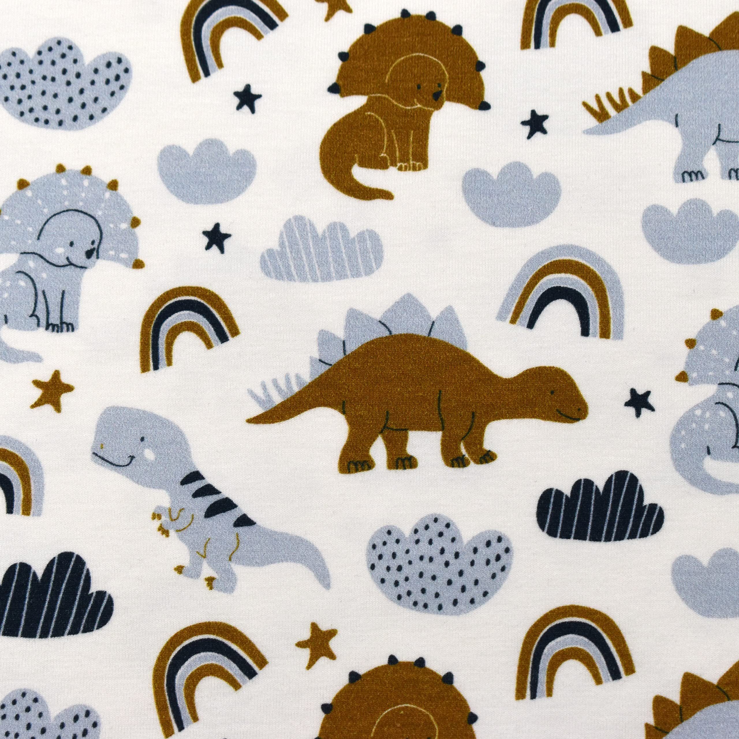 MAGAM-Stoffe Stoff "Dino Bande", Kinder Dinosaurier Jersey ÖKO-TEX Meterware ab 50cm