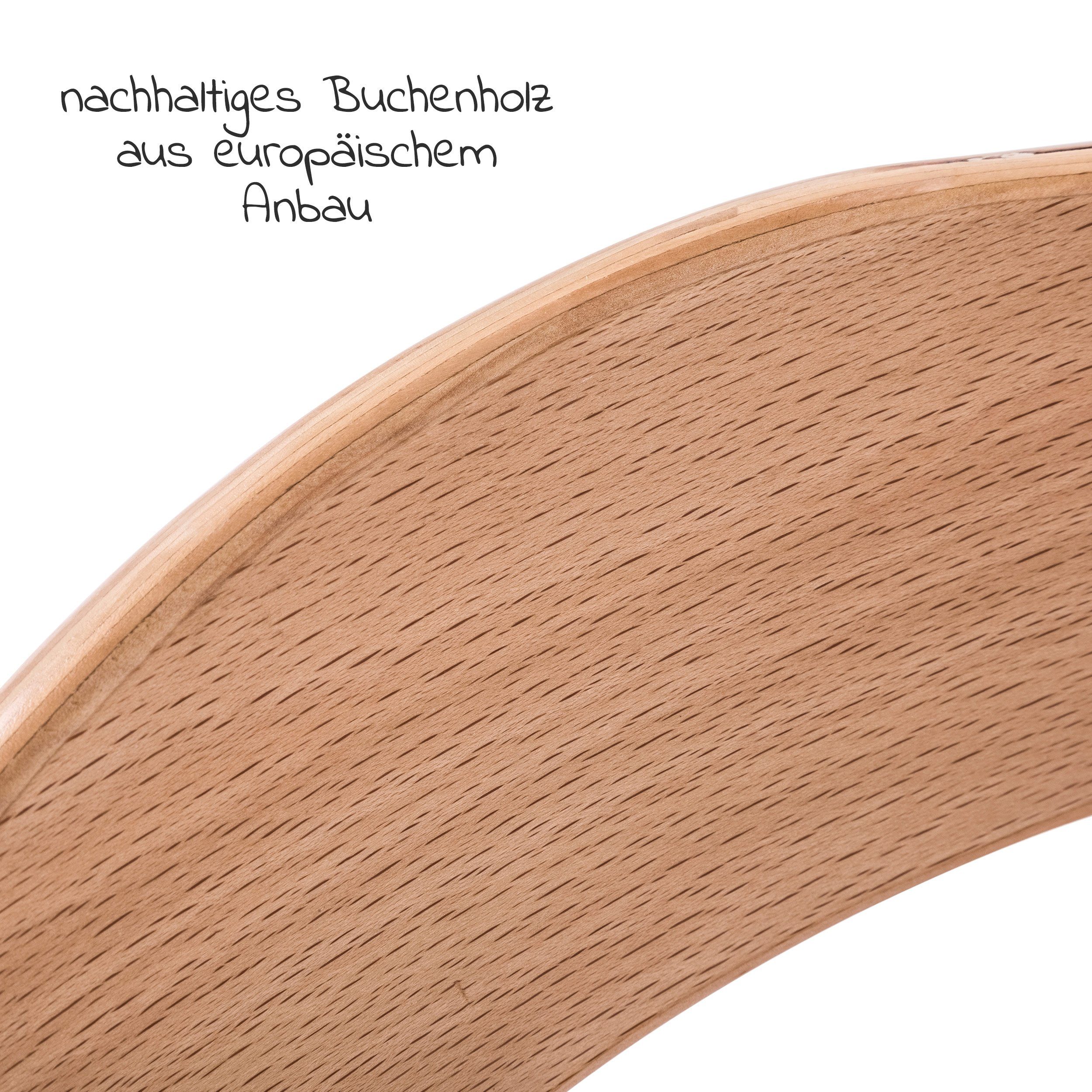 Hauck Kinderhochstuhl Holz Hochstuhl mit Alpha Hauck Sitzauflage Plus Mitwachsender Natur, höhenverstellbar