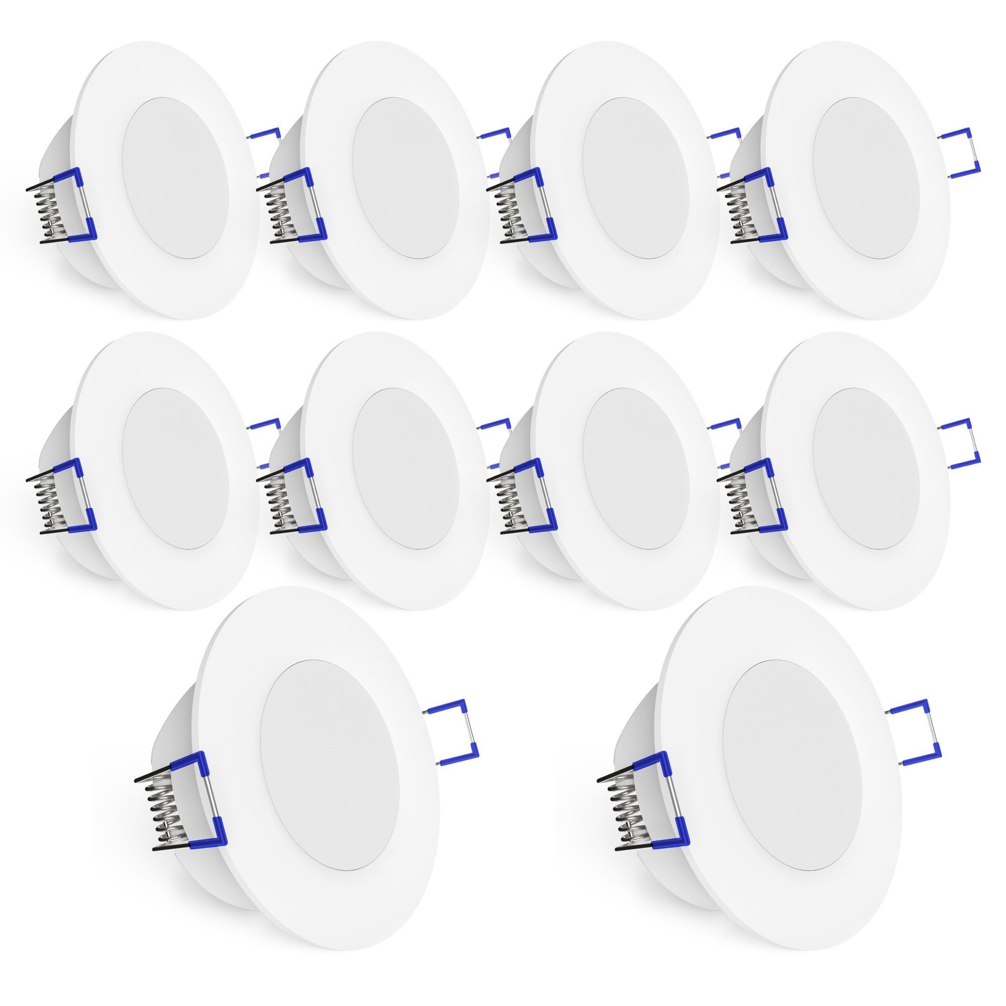linovum LED Einbaustrahler 10x WEEVO Einbaustrahler IP44 Deckenlampe warmweiß 5W Deckenspot, Warmweiß